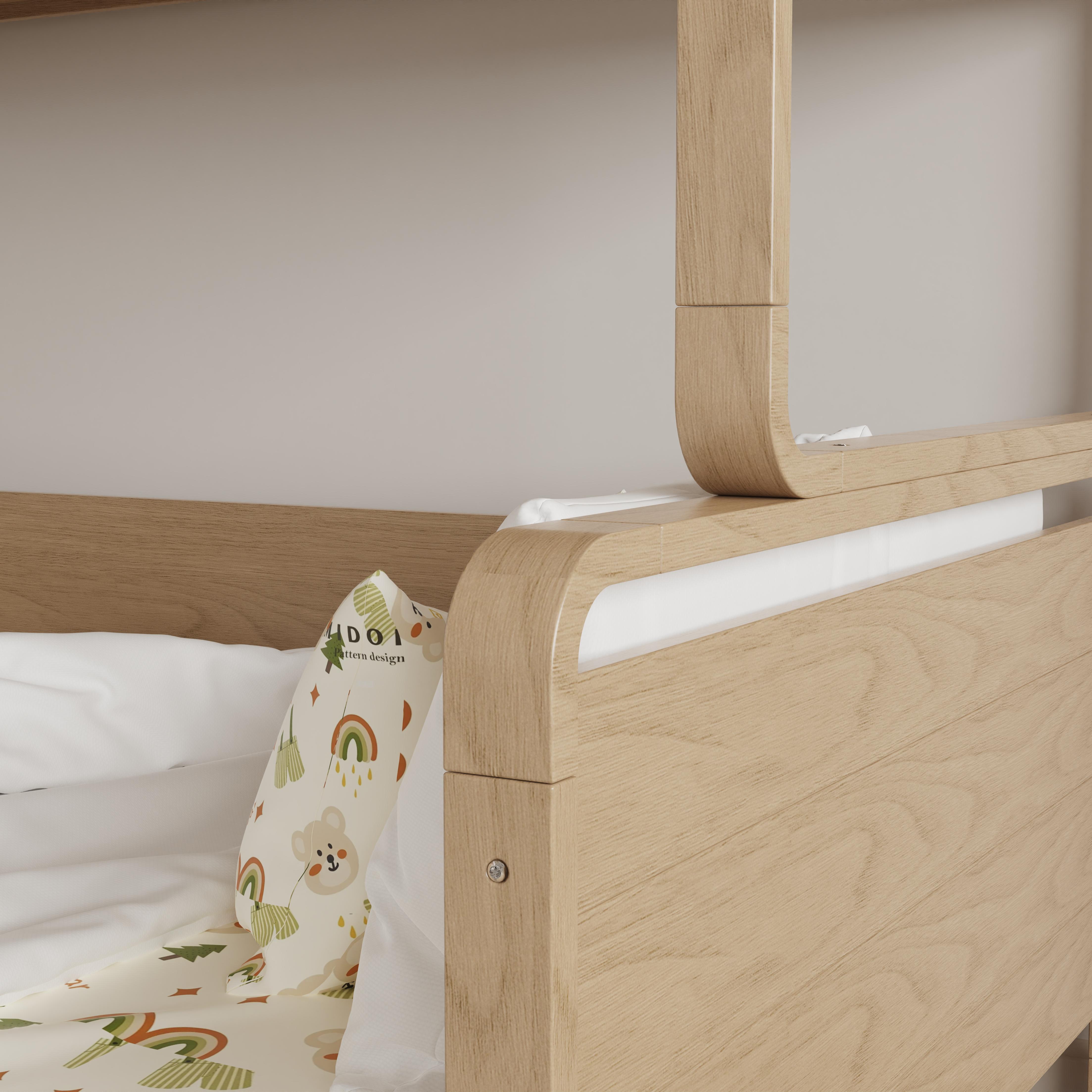 Modern Minimalist Bunk Bed with Adjustable Height: a Stylish, Space-Saving Solution for Growing Kids