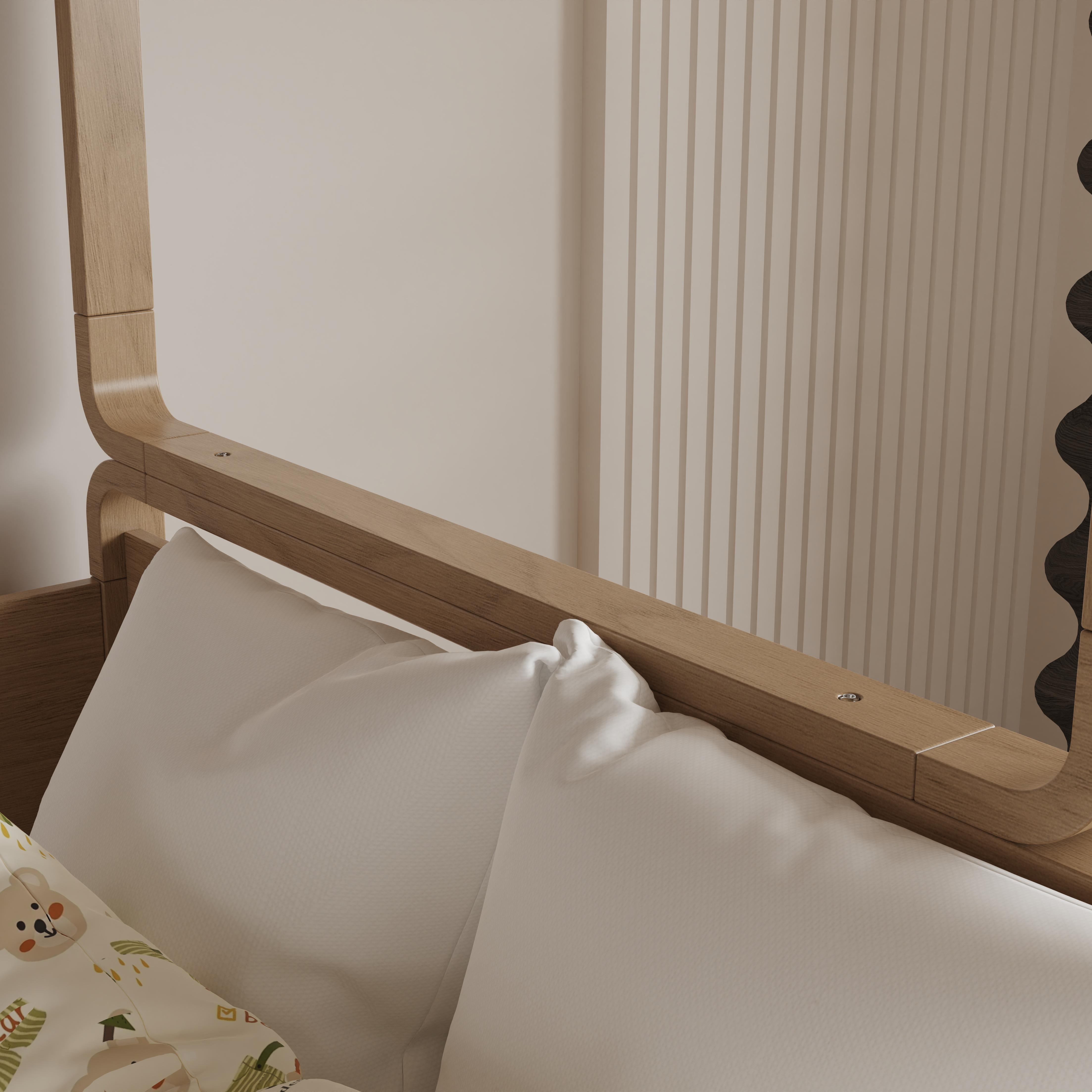 Modern Minimalist Bunk Bed with Adjustable Height: a Stylish, Space-Saving Solution for Growing Kids