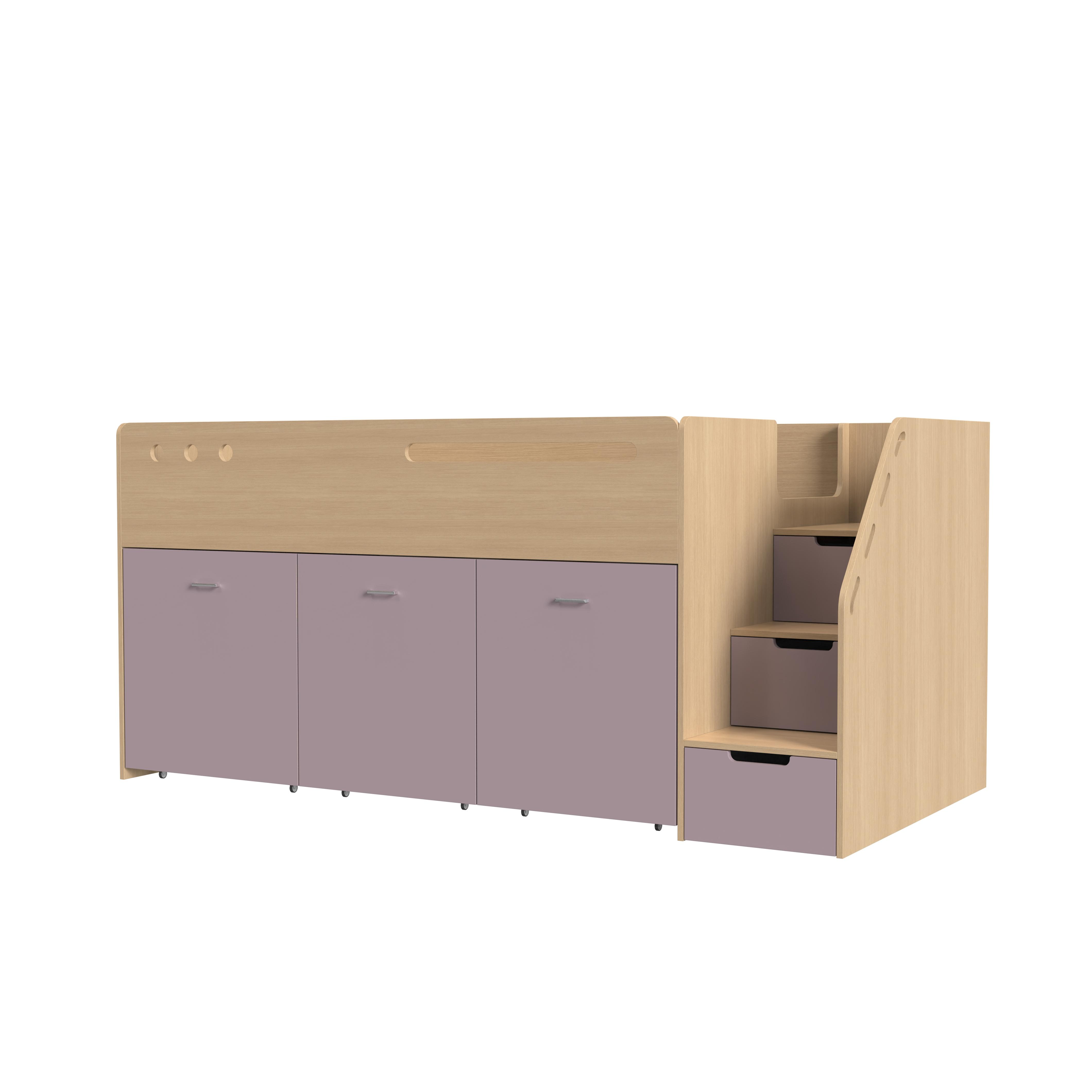 Space-Saving Kids Loft Bed with Storage Drawers & Shelves – Cute Pink Design!