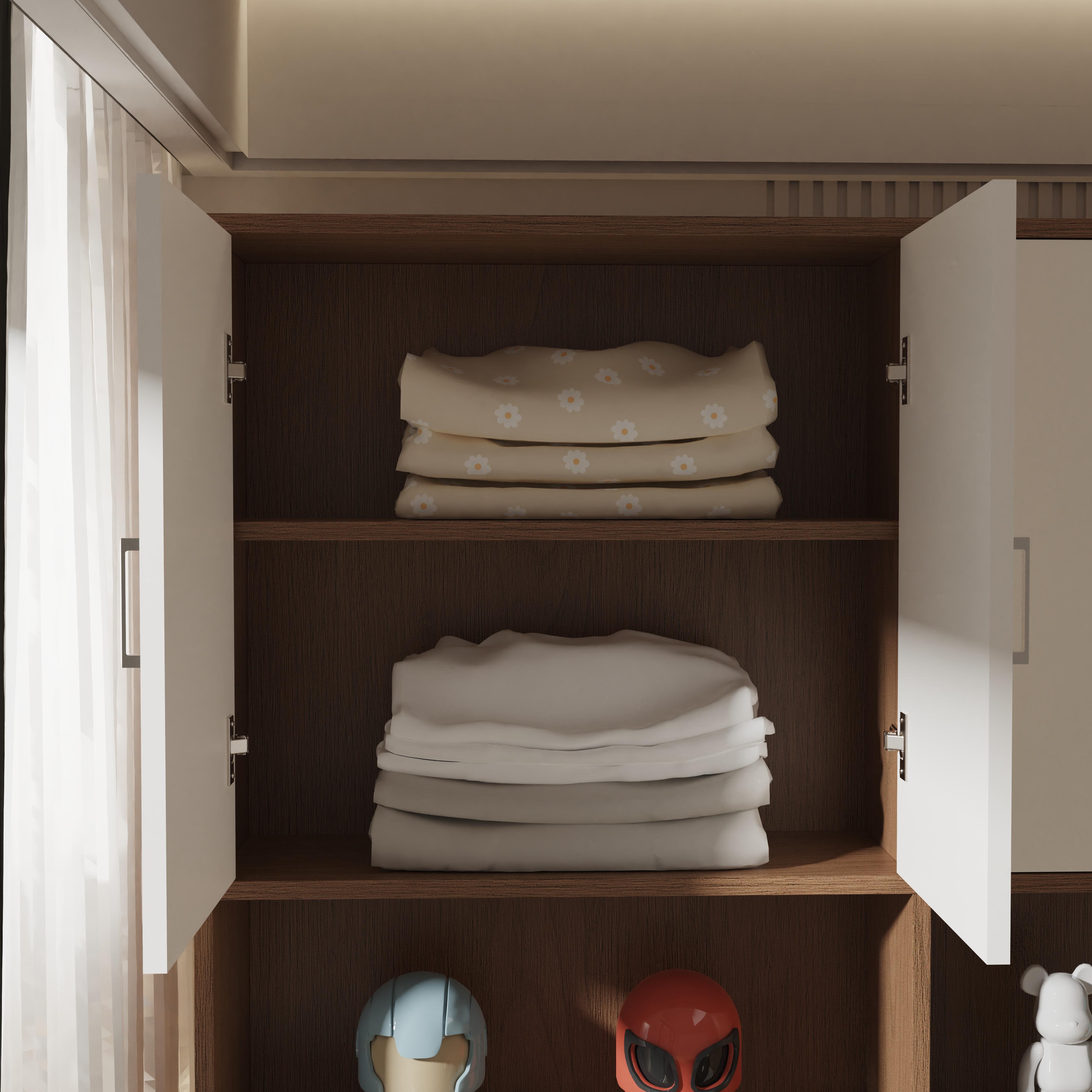 Kids loft bed with storage & study area – modern wood design