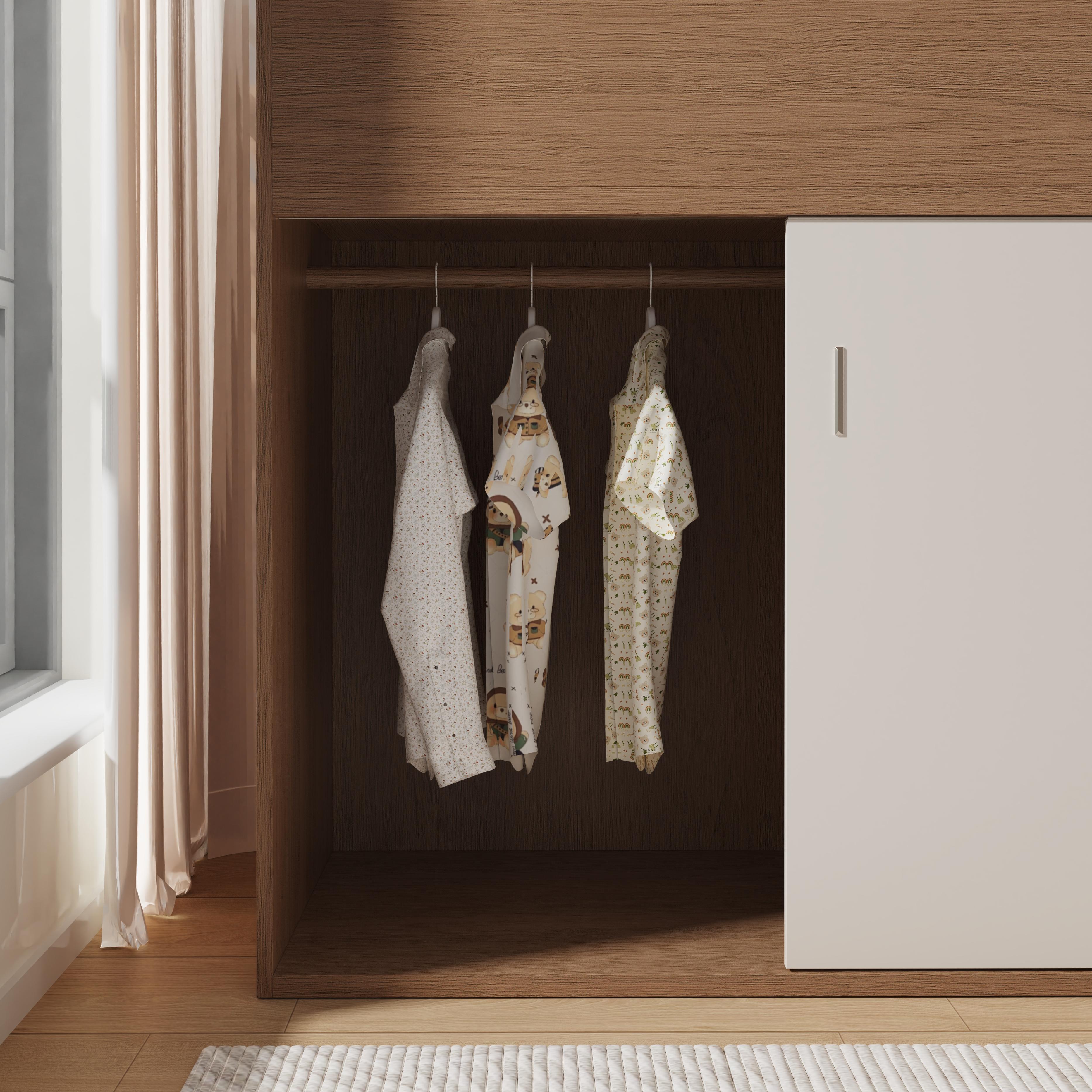 Kids loft bed with storage & study area – modern wood design