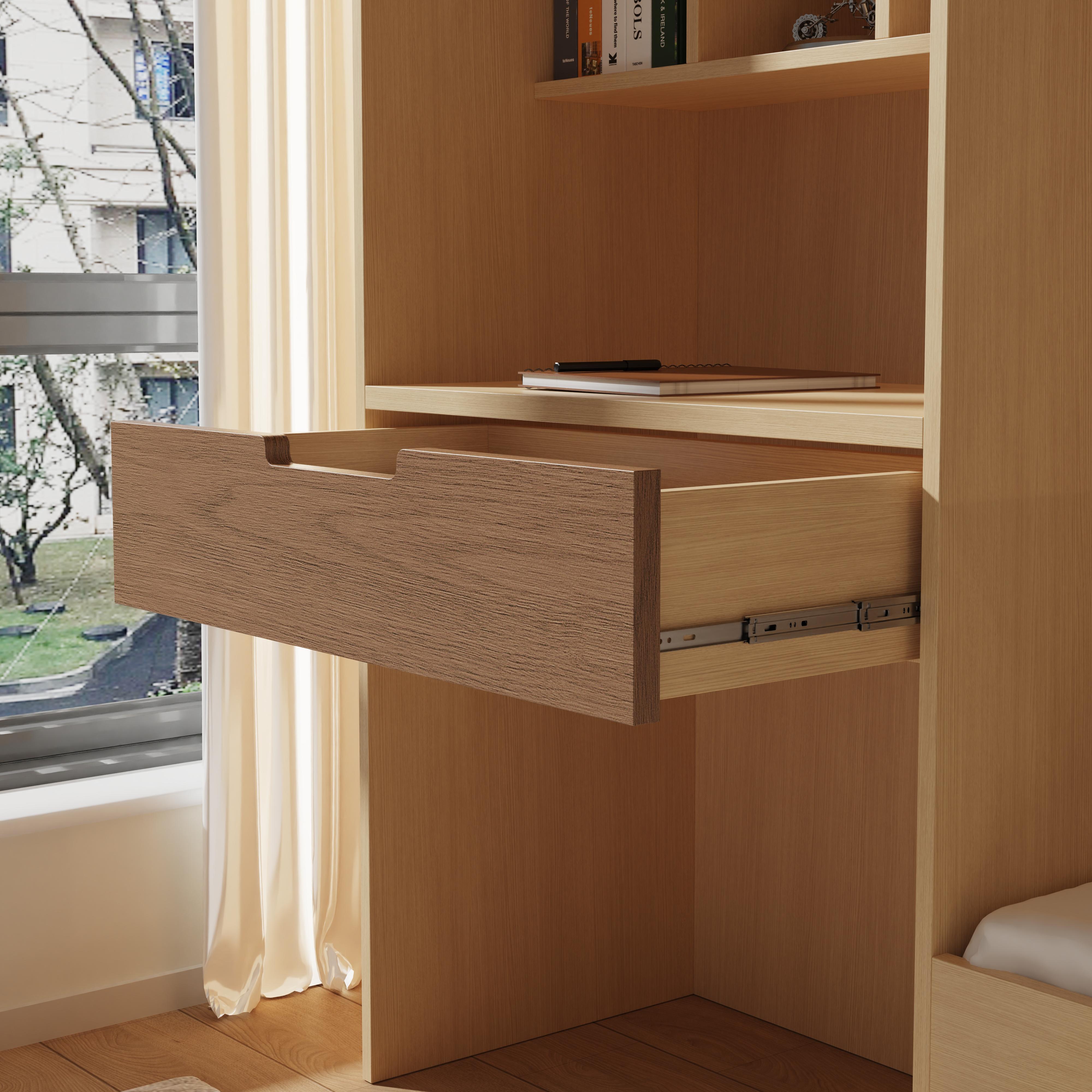 Kids Bunk Bed with Desk & Storage – Modern Wood Loft Design