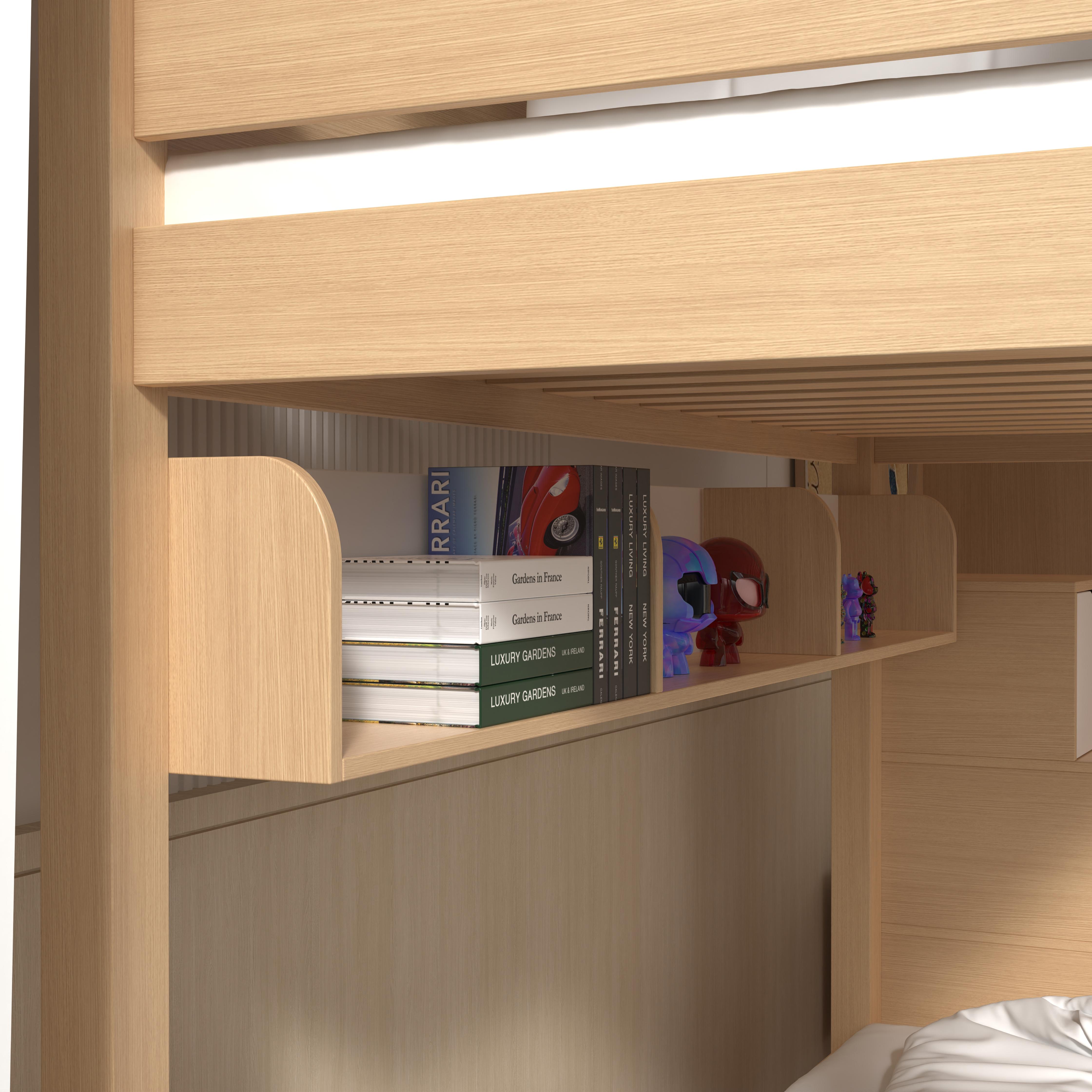 Kids House Bunk Bed with Storage & Desk – Modern Wood Design