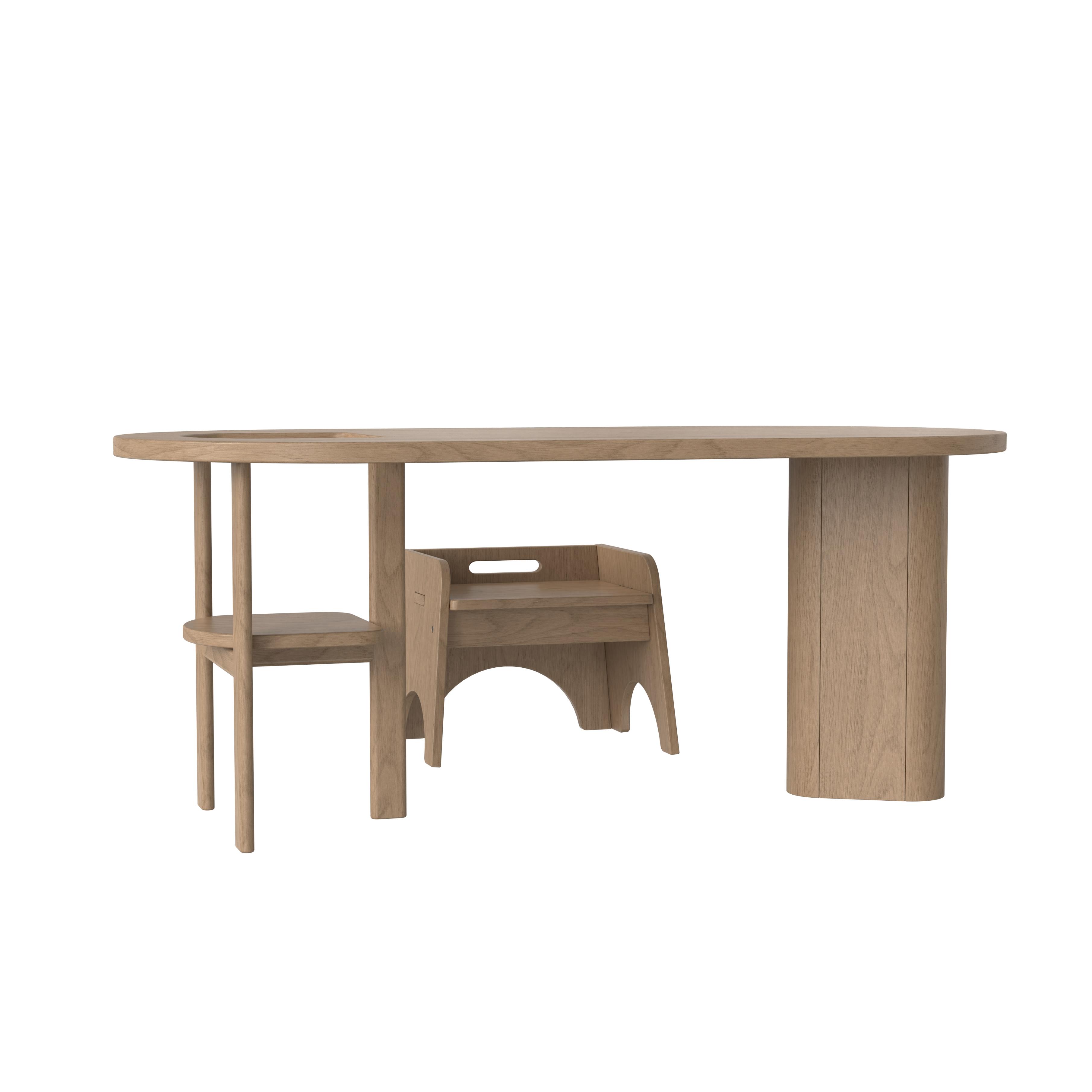 Kids Wooden Table Set with Stool – Modern Ergonomic Design for Toddlers