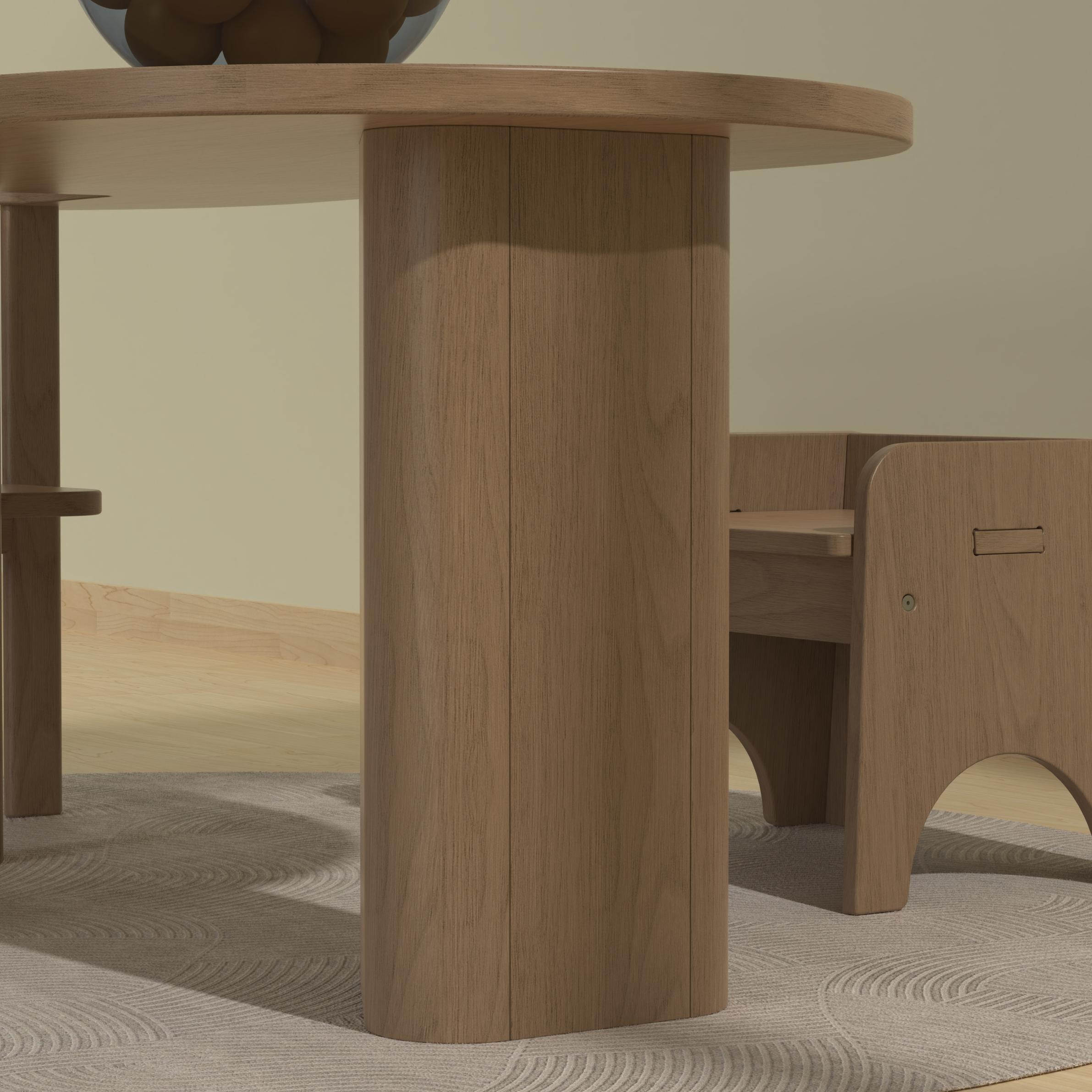 Kids Wooden Table Set with Stool – Modern Ergonomic Design for Toddlers