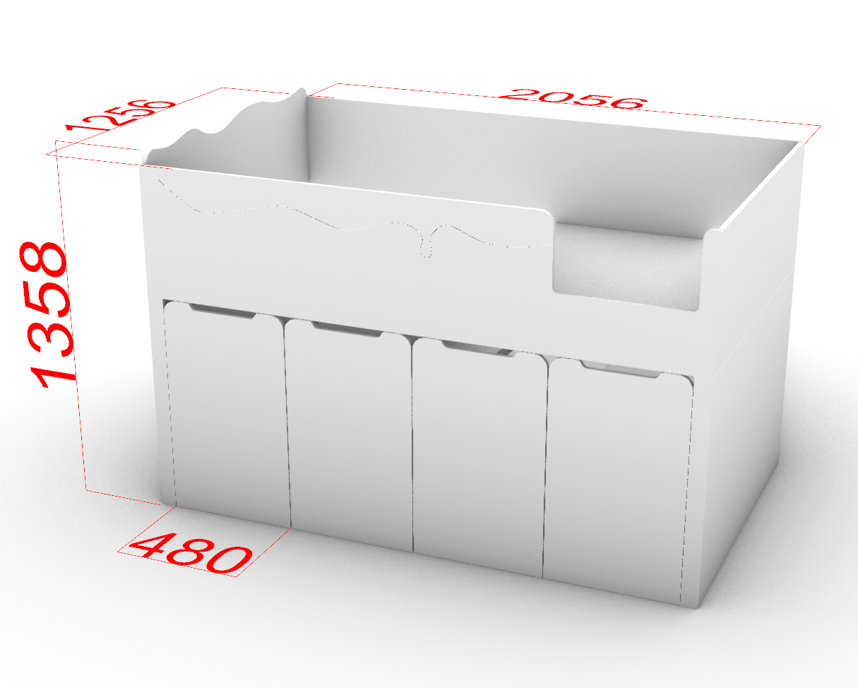 Kids Storage Bed with 4 Drawers | Safe Toddler Bed for Small Bedrooms