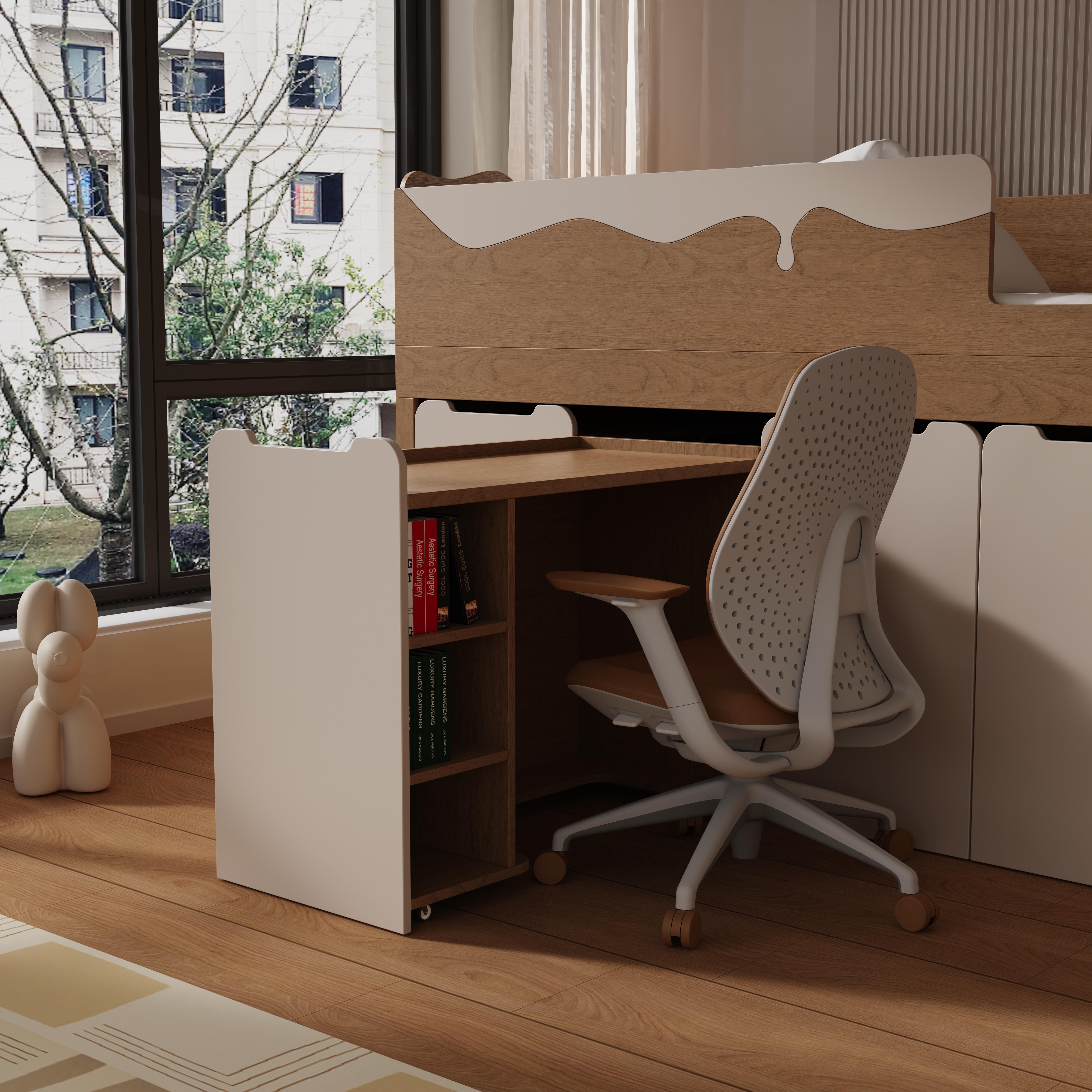 Kids Storage Bed with 4 Drawers | Safe Toddler Bed for Small Bedrooms