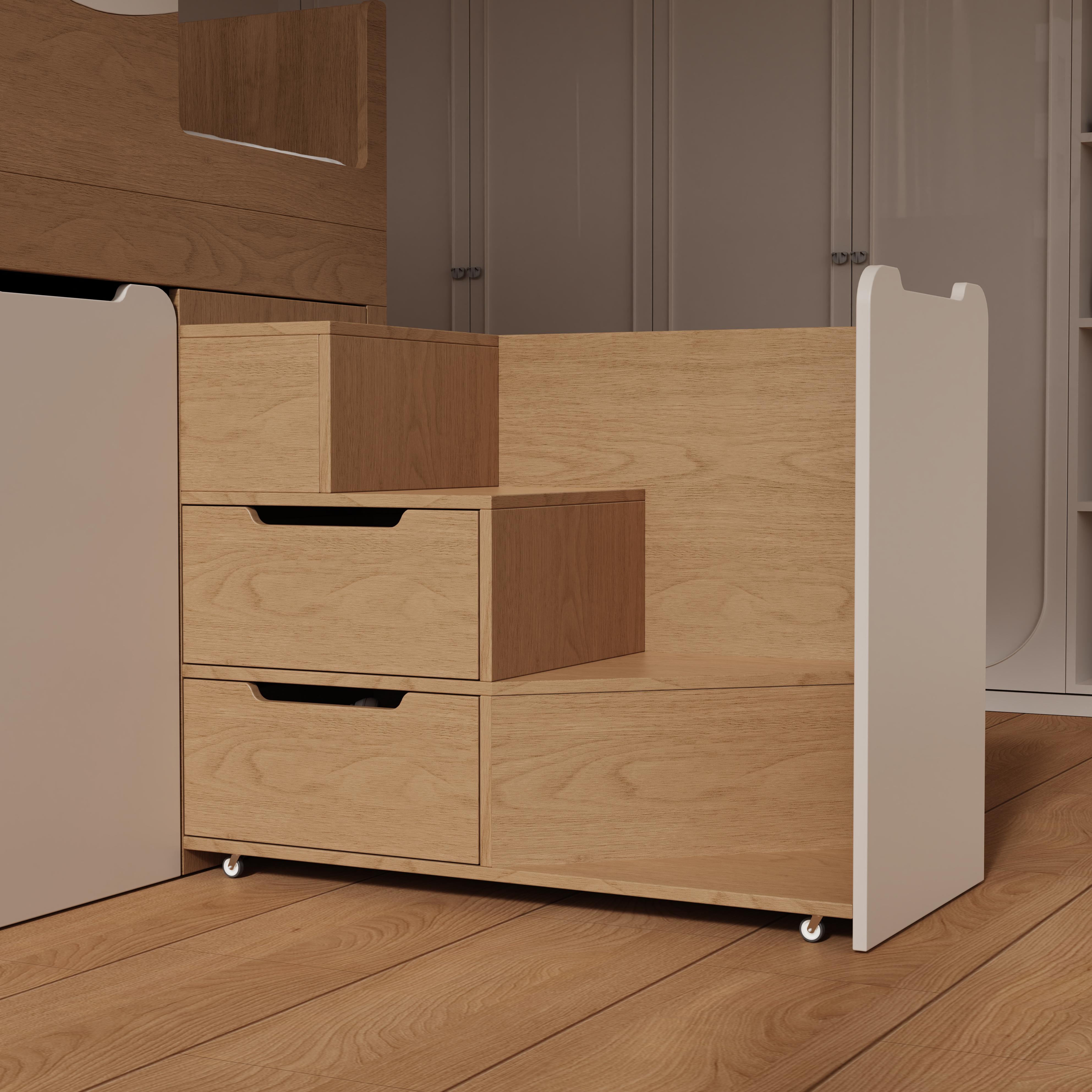 Kids Storage Bed with 4 Drawers | Safe Toddler Bed for Small Bedrooms