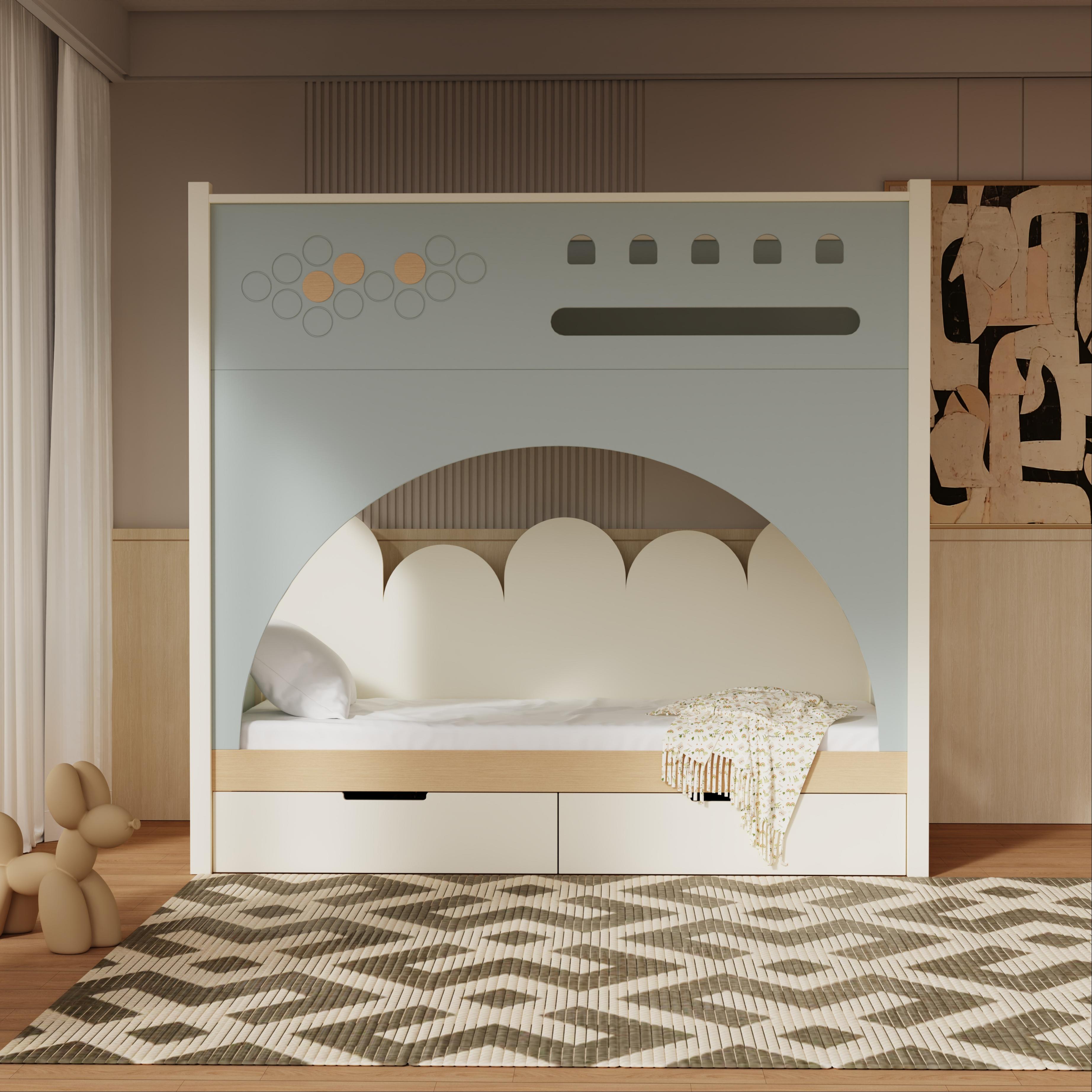 Kids Cloud Bunk Bed  – Modern Playful Nursery Essential