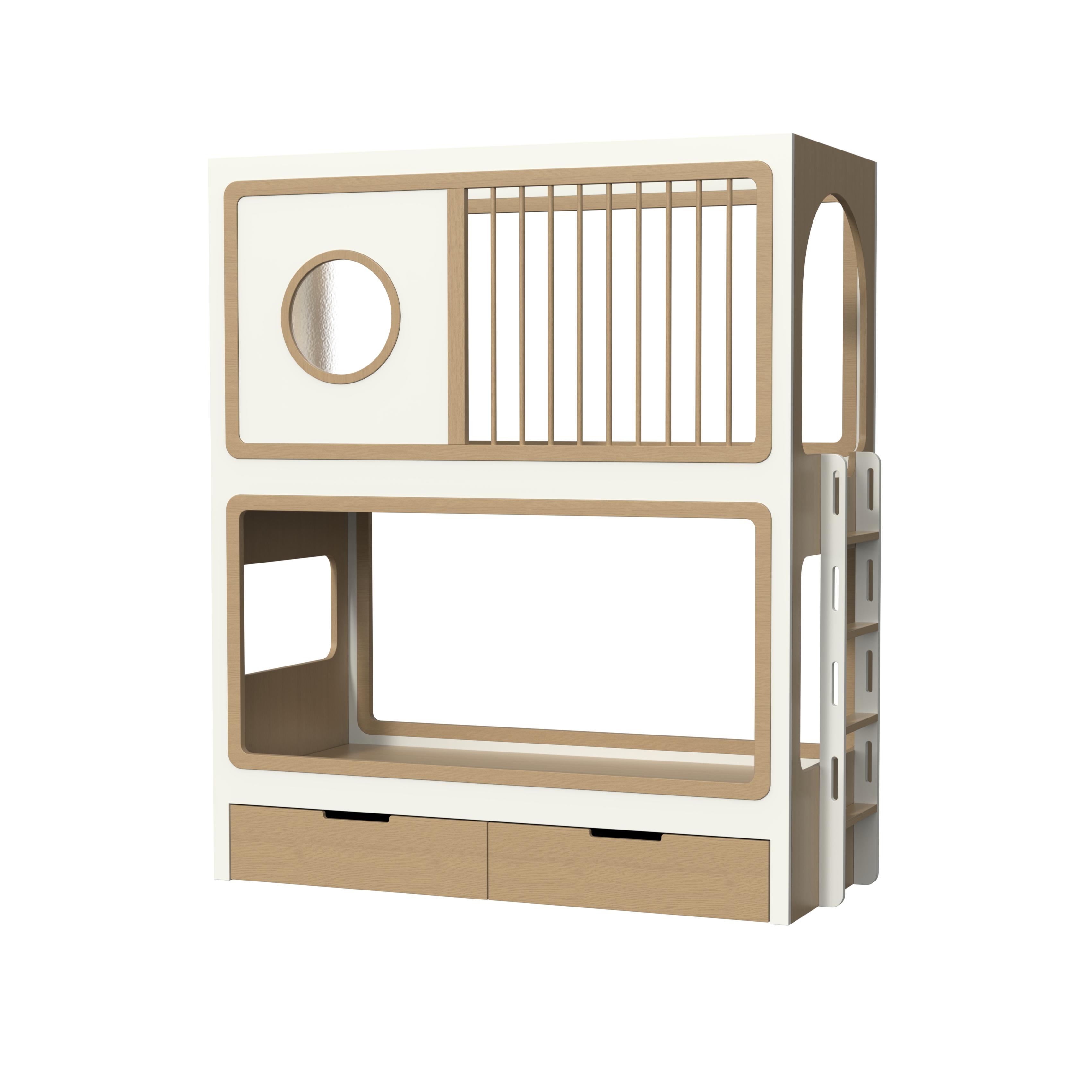 Kids Bunk Bed with Trundle & Desk – Modern Space - Saving Sleep Solution