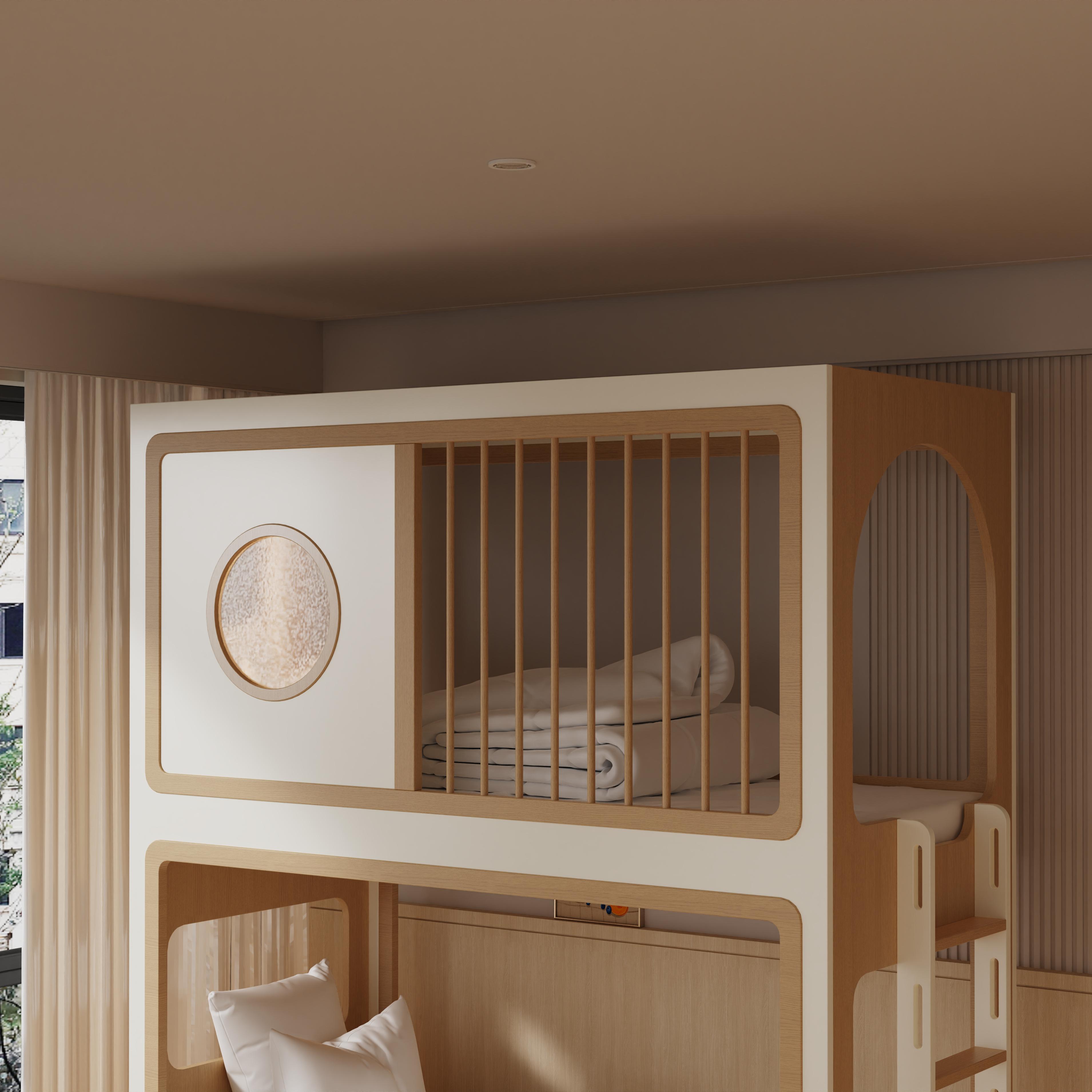 Kids Bunk Bed with Trundle & Desk – Modern Space - Saving Sleep Solution