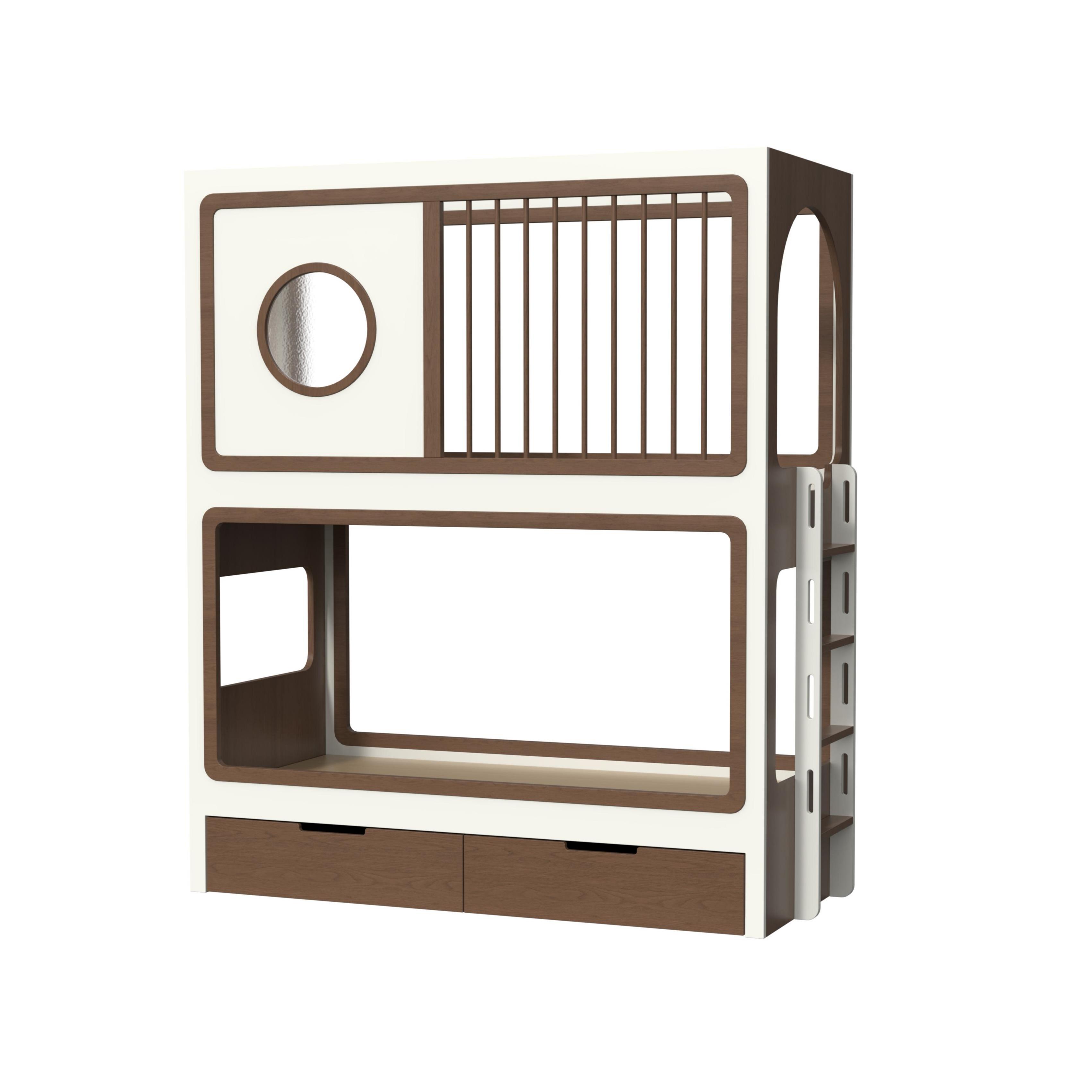 Kids Bunk Bed with Trundle & Desk – Modern Space - Saving Sleep Solution