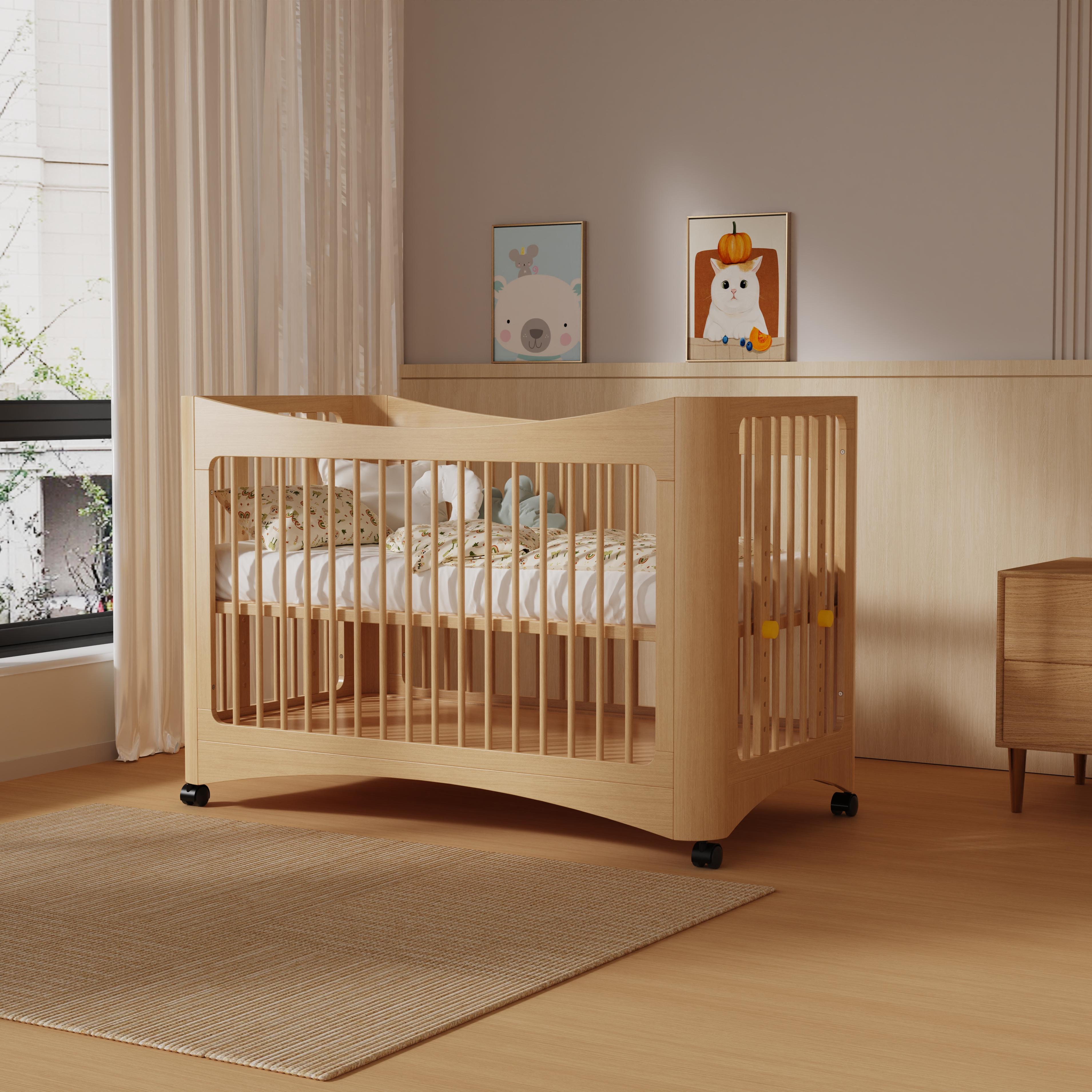 Convertible Baby Crib with Wheels – Modern Nursery Essential