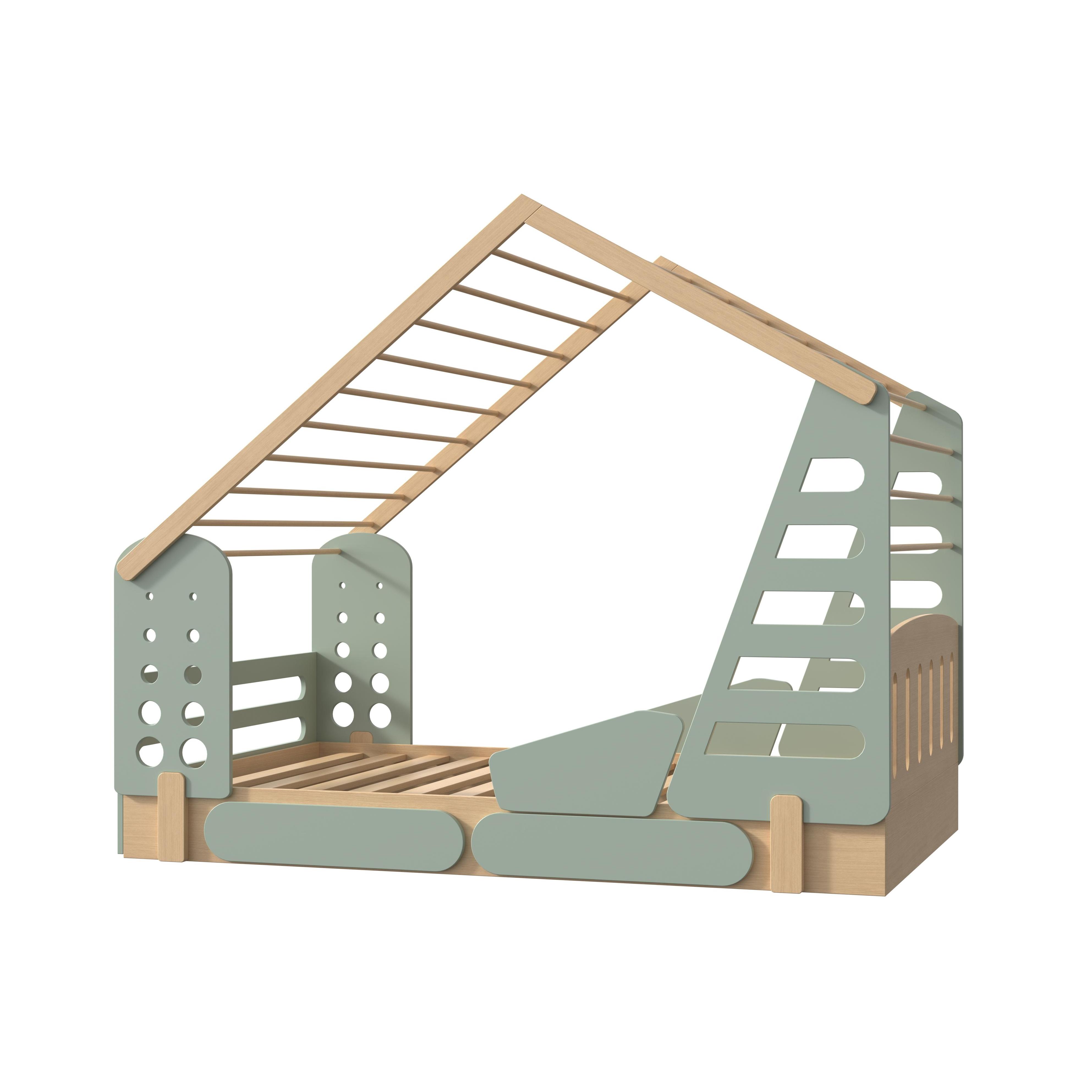 Wooden Kids House Bed | Imaginative Play Bed with Guardrails