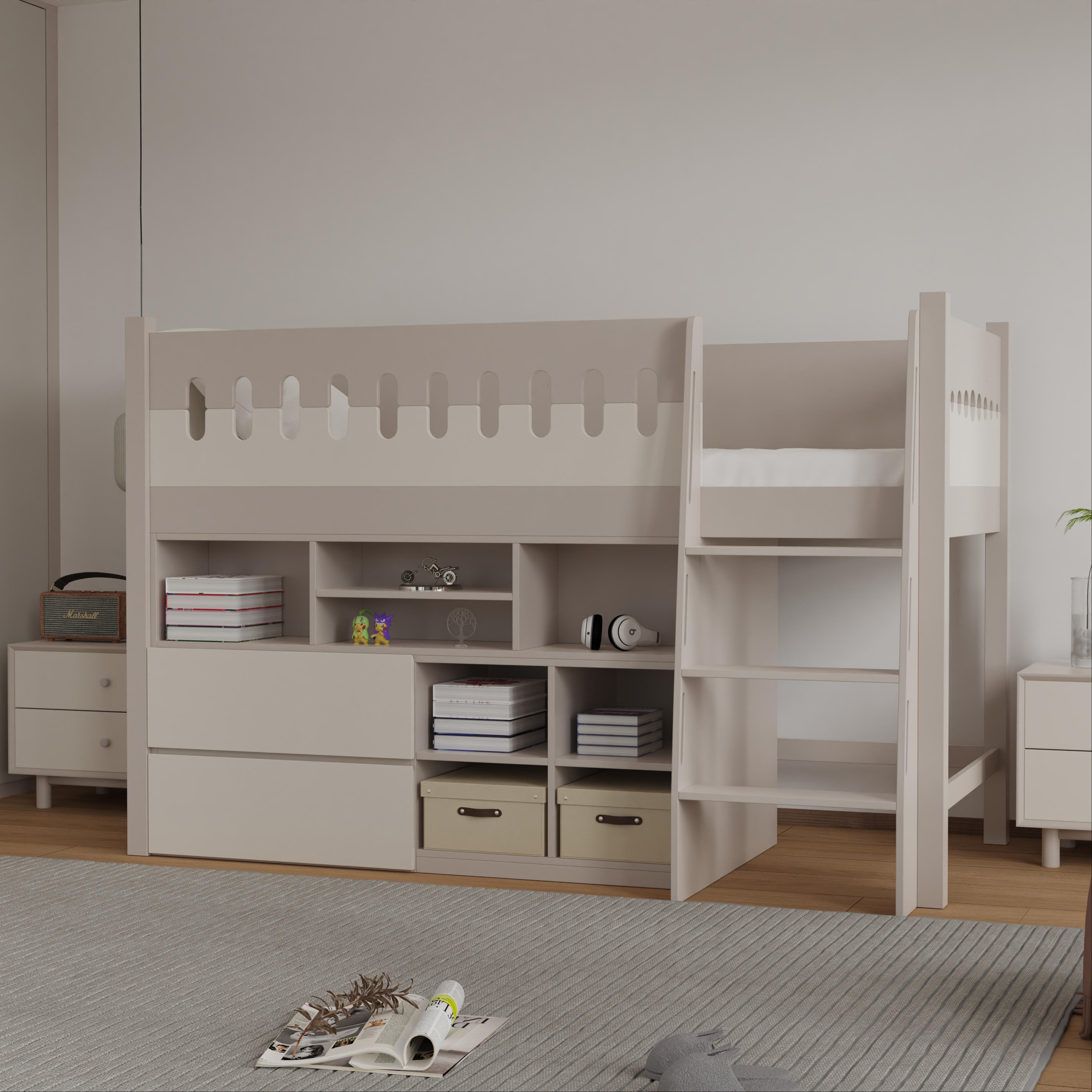 Kids Castle Loft Bed with Storage – Modern Space - Saving Sleep Essential