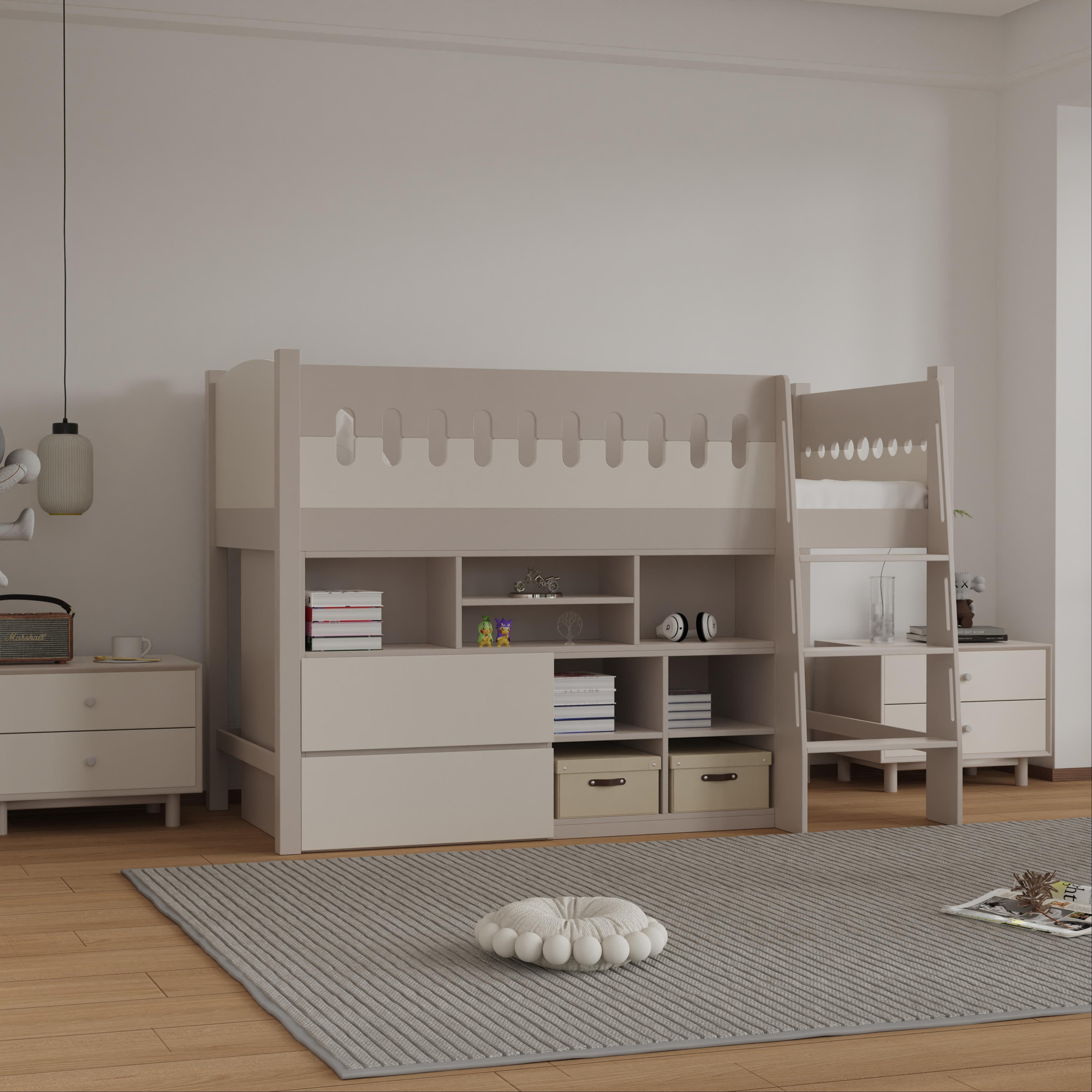 Kids Castle Loft Bed with Storage – Modern Space - Saving Sleep Essential