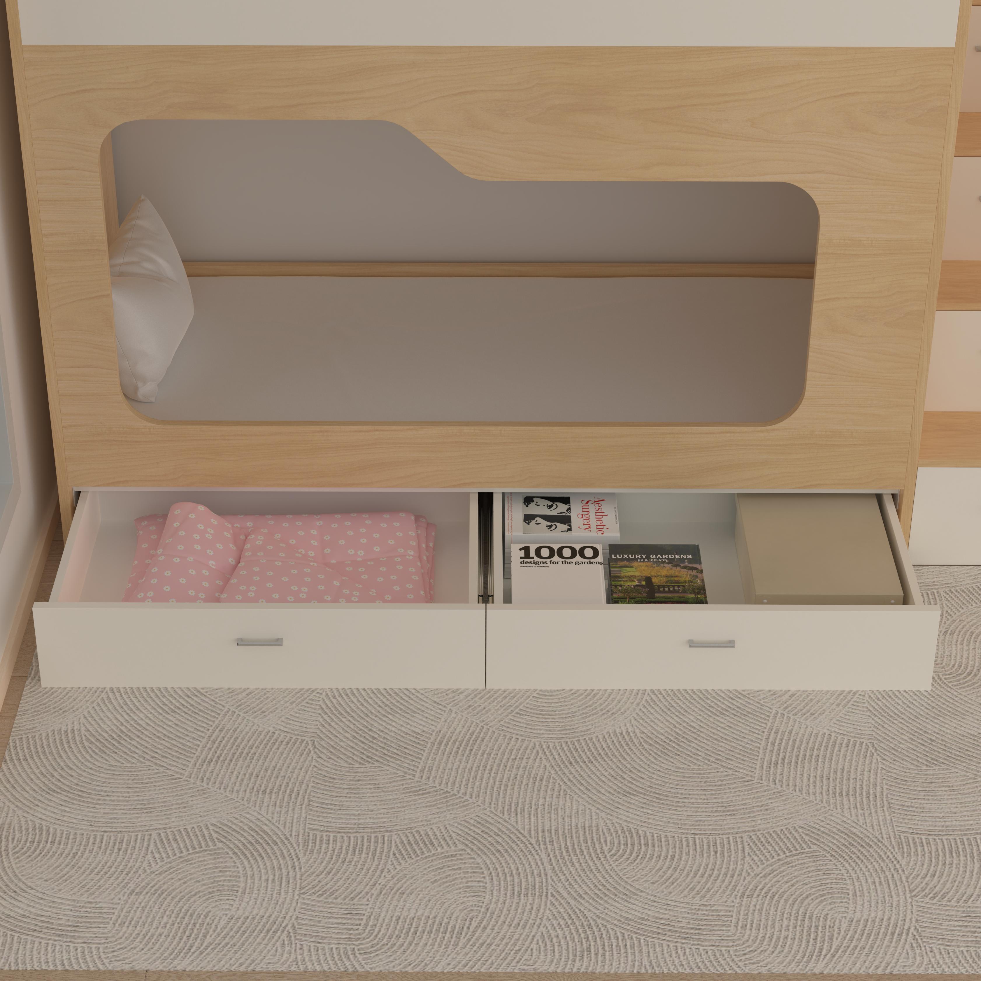 Cubby Bunk Bed with Storage Stairs | Safe Kids Play Bed