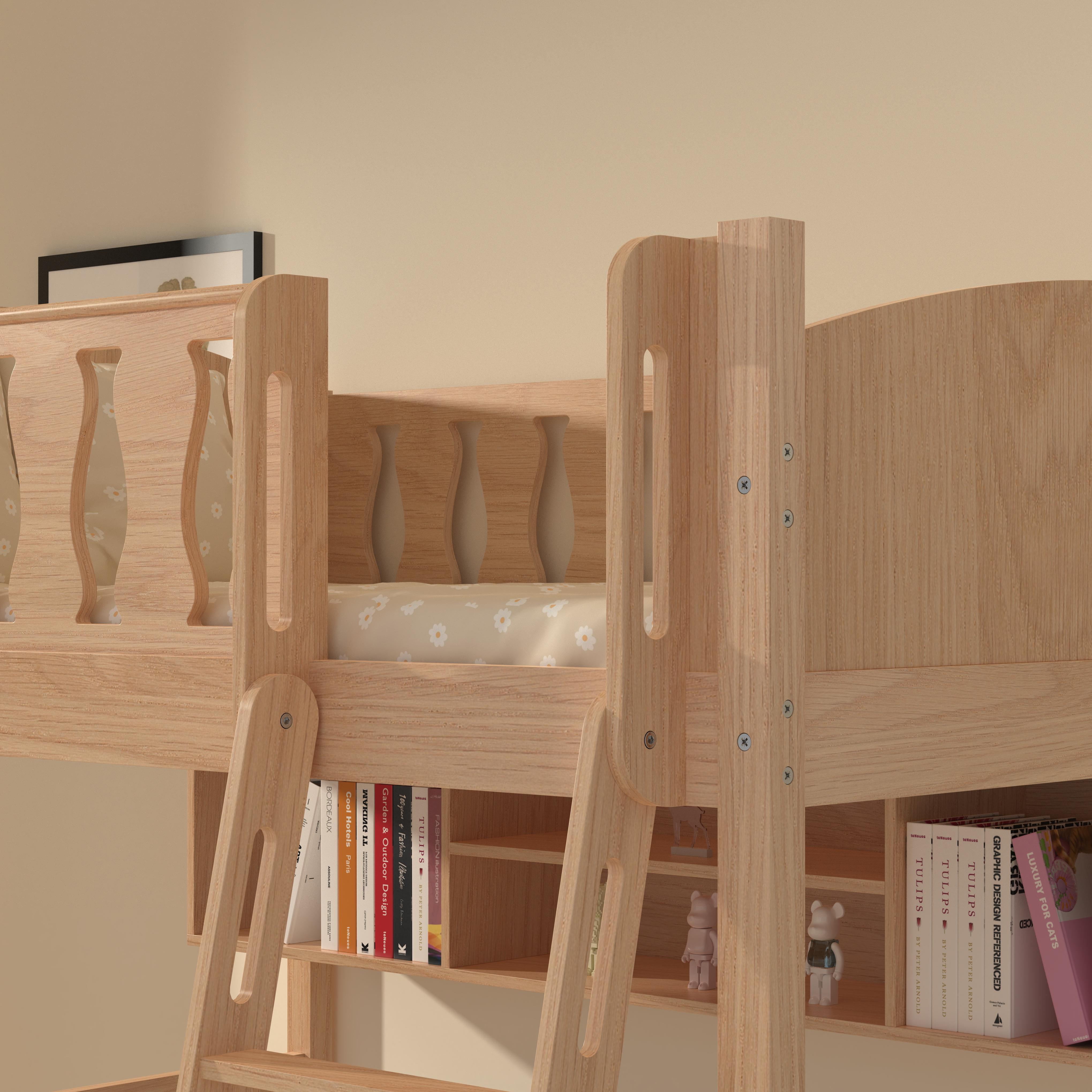 High Loft Bed with Sofa & Shelves | Multi-Functional Kids Bed