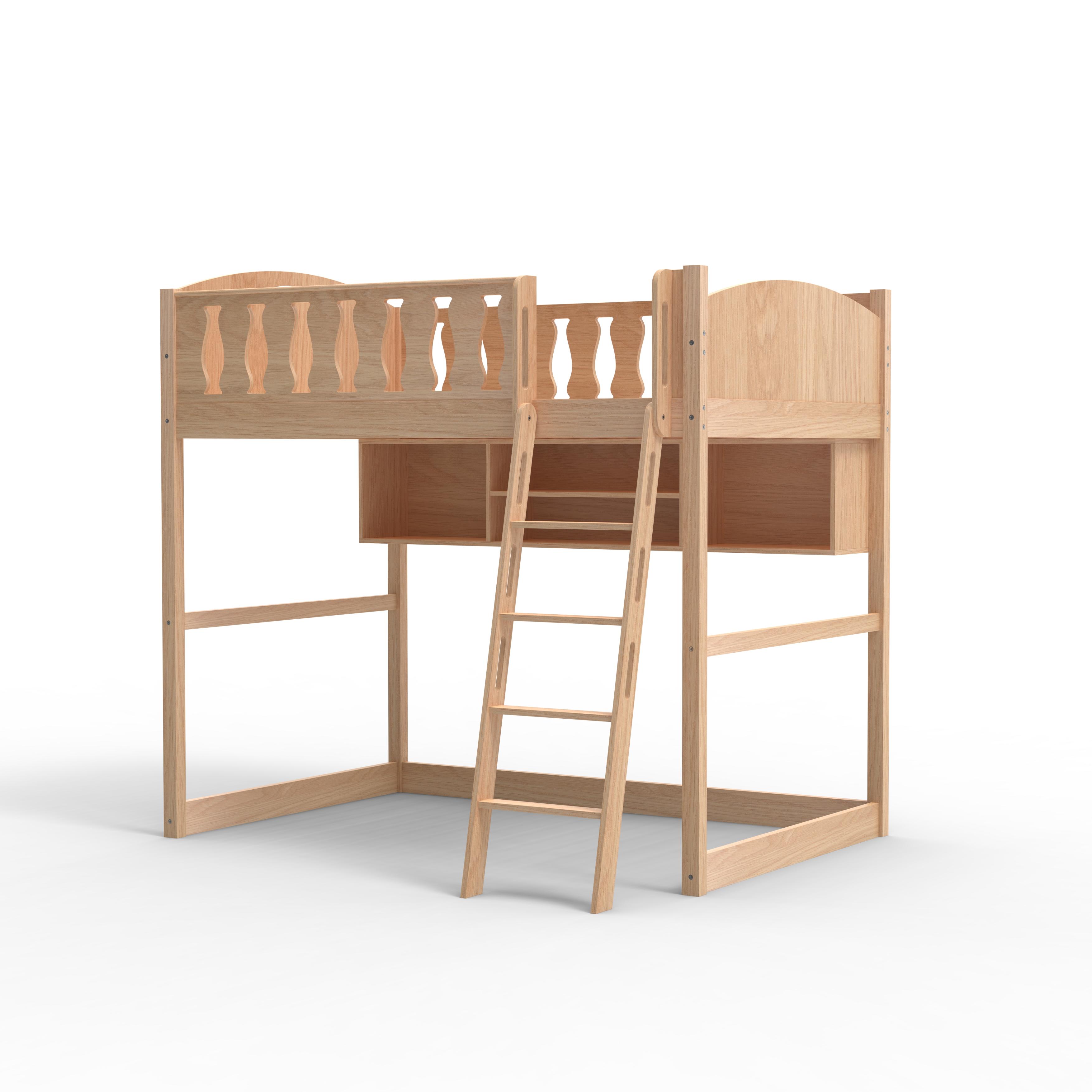 High Loft Bed with Sofa & Shelves | Multi-Functional Kids Bed