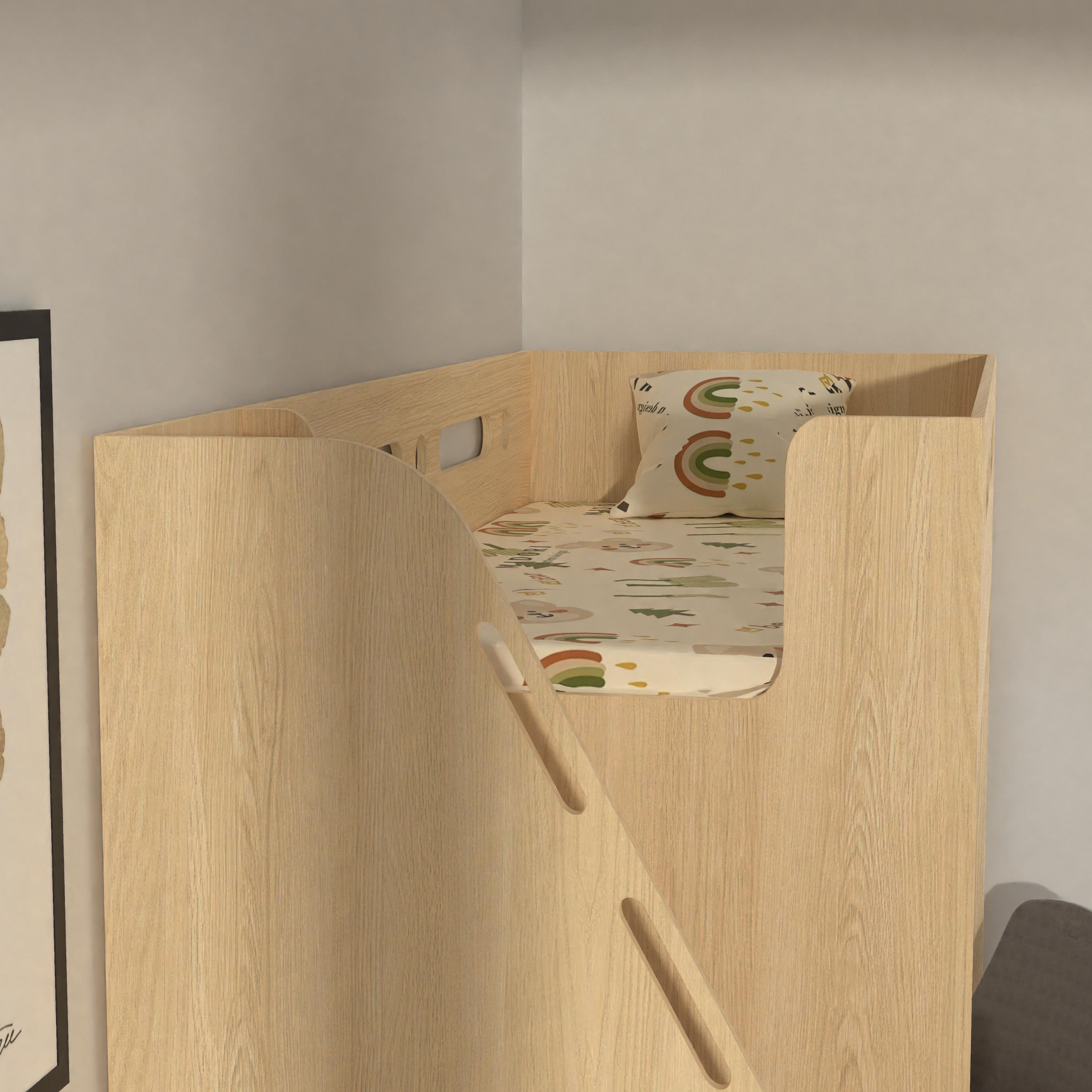 Twin Loft Bed with Double Desk | 2-Seat Kids Study Bed