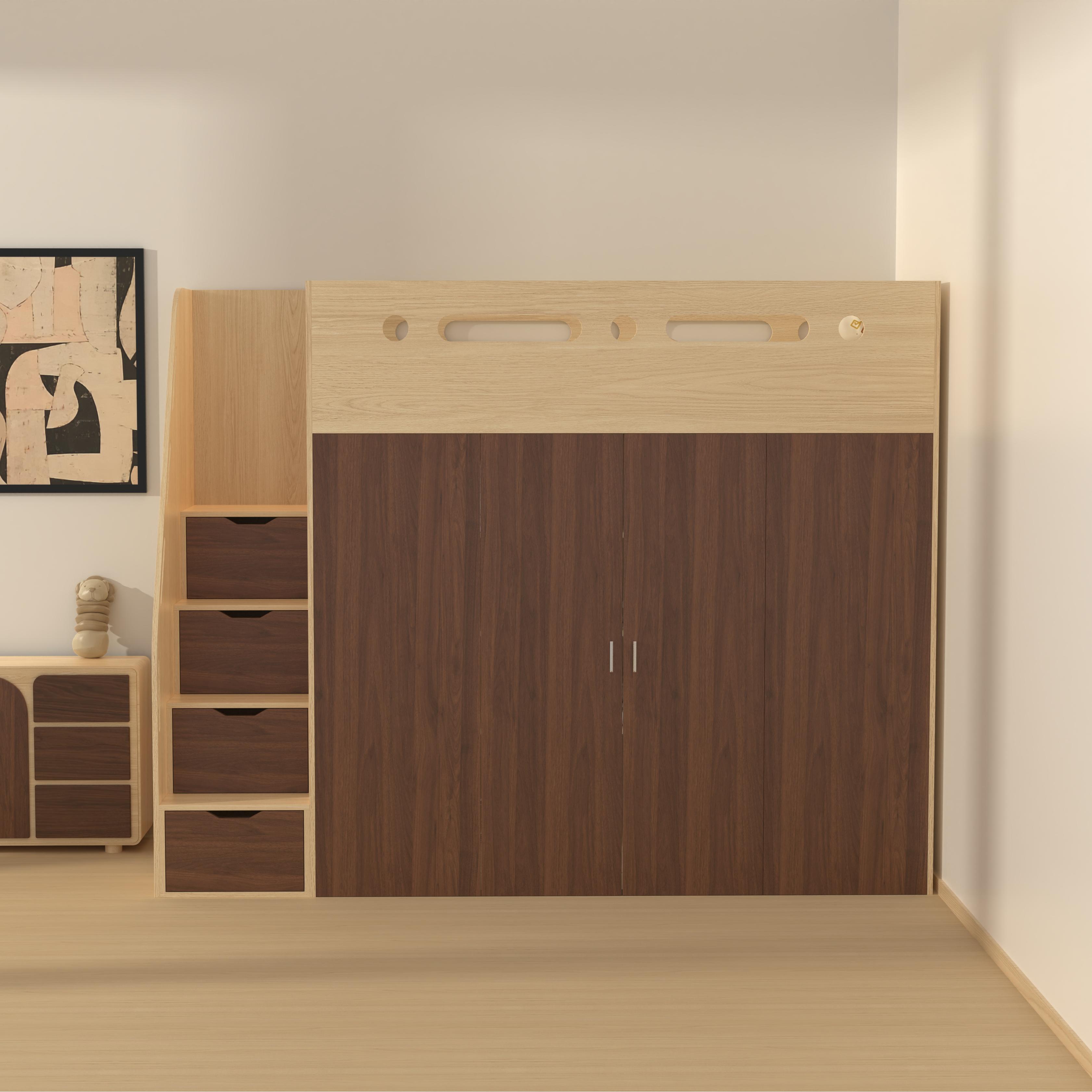 Loft Bed with Wardrobe & Stair Drawers | All-In-One Kids Storage Bed