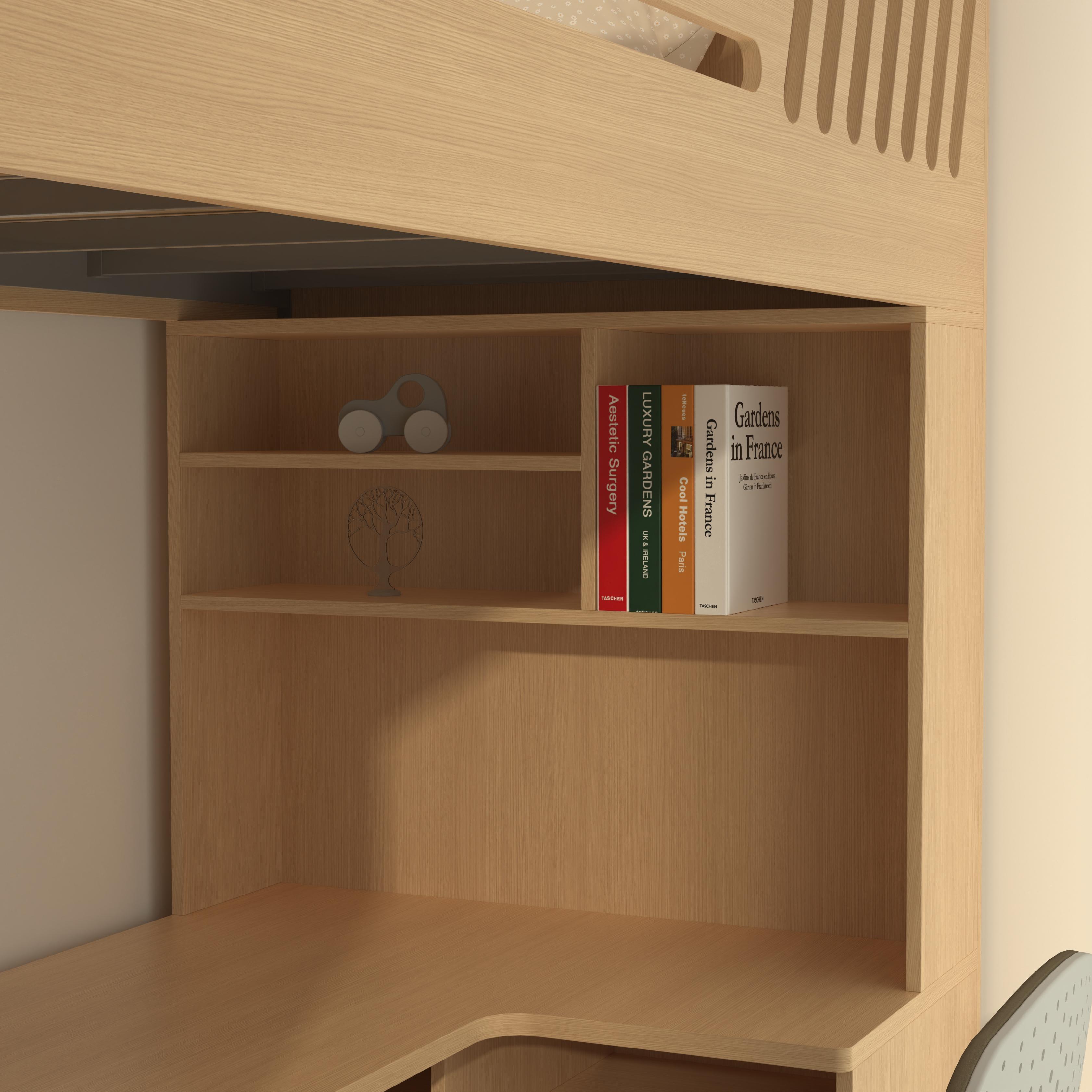 Wooden Kids Loft Bed | Corner Desk & Stair Drawers