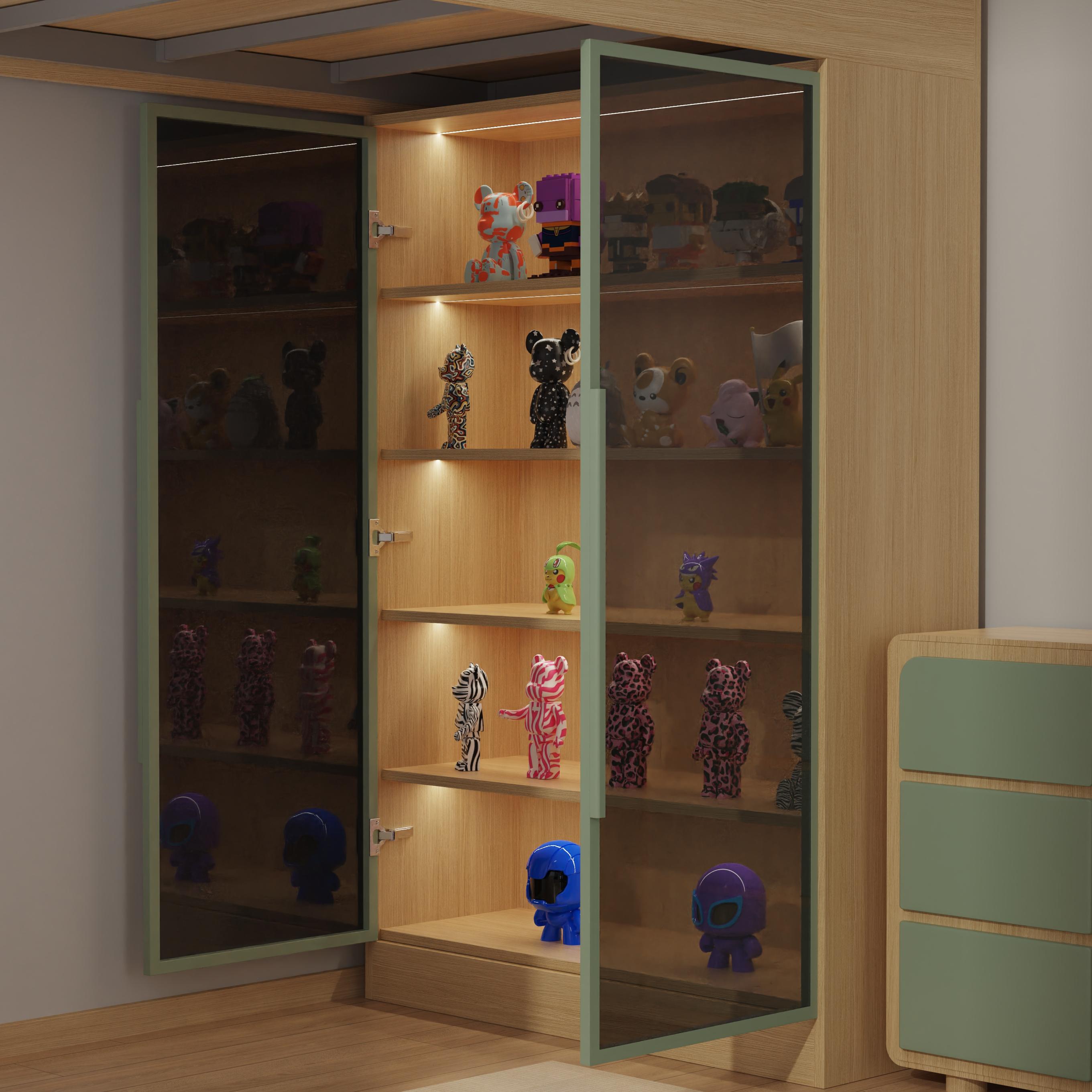 Loft Bed with Play Area & Display Cabinet | All-In-One Kids Bed