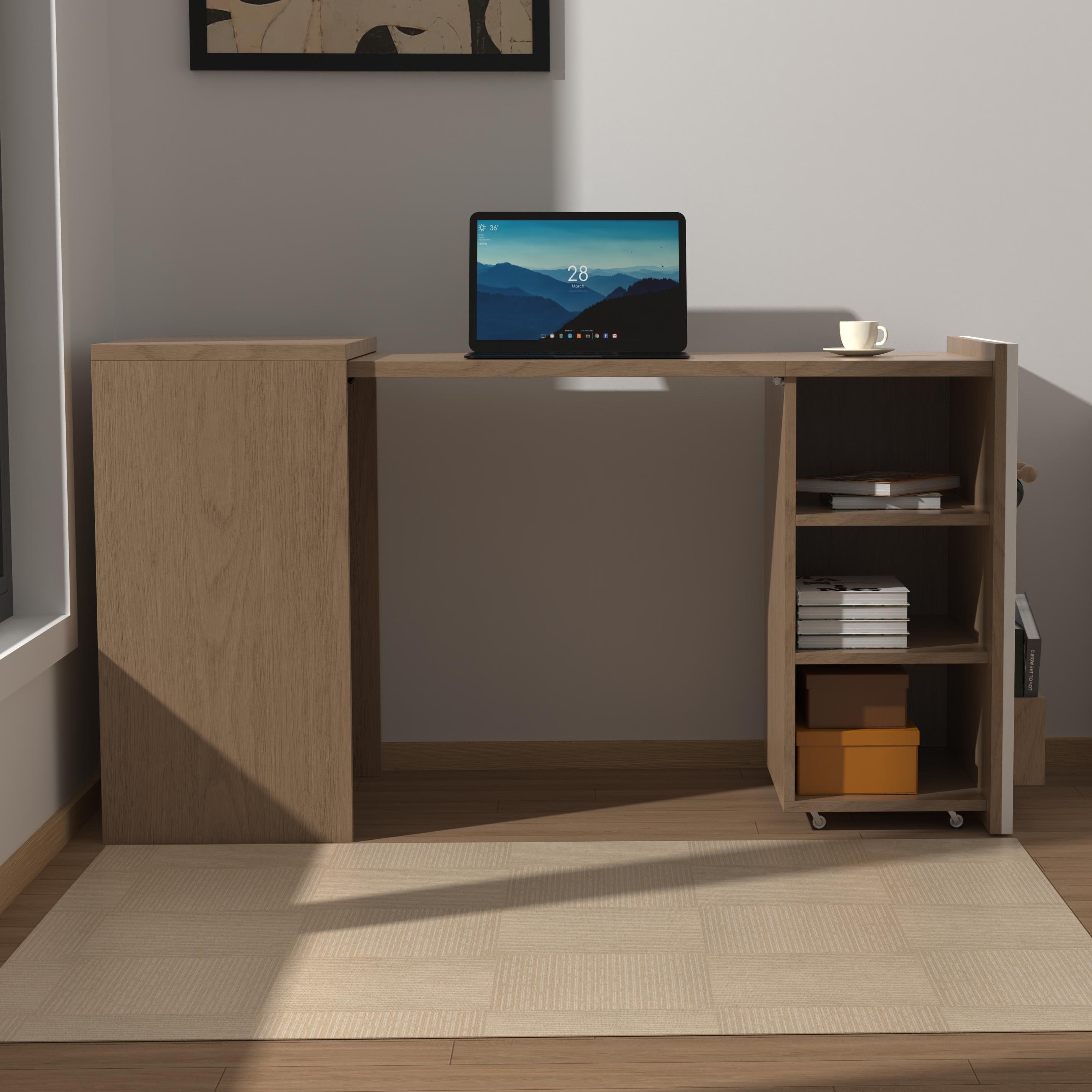 Mobile Desk with Pegboard & Storage | Rolling Home Office Desk