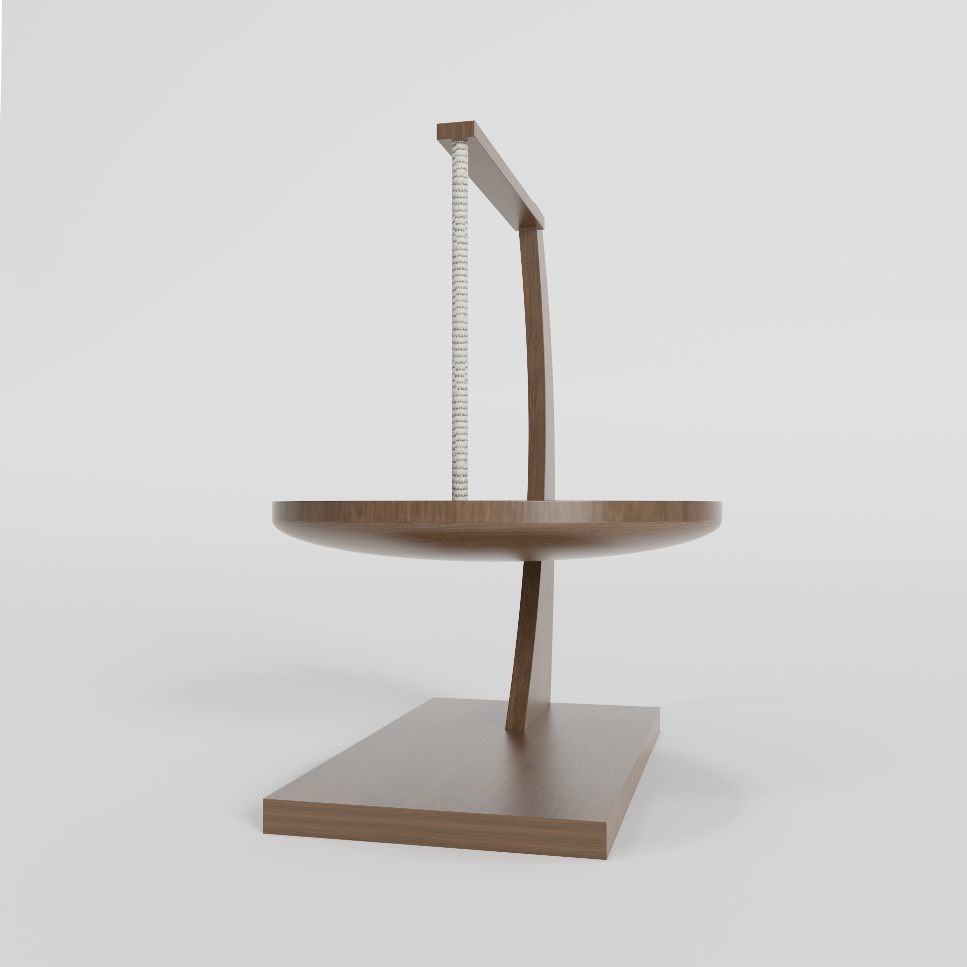 Wooden Cat Tree with Scratching Post | Elevated Cat Perch Bed