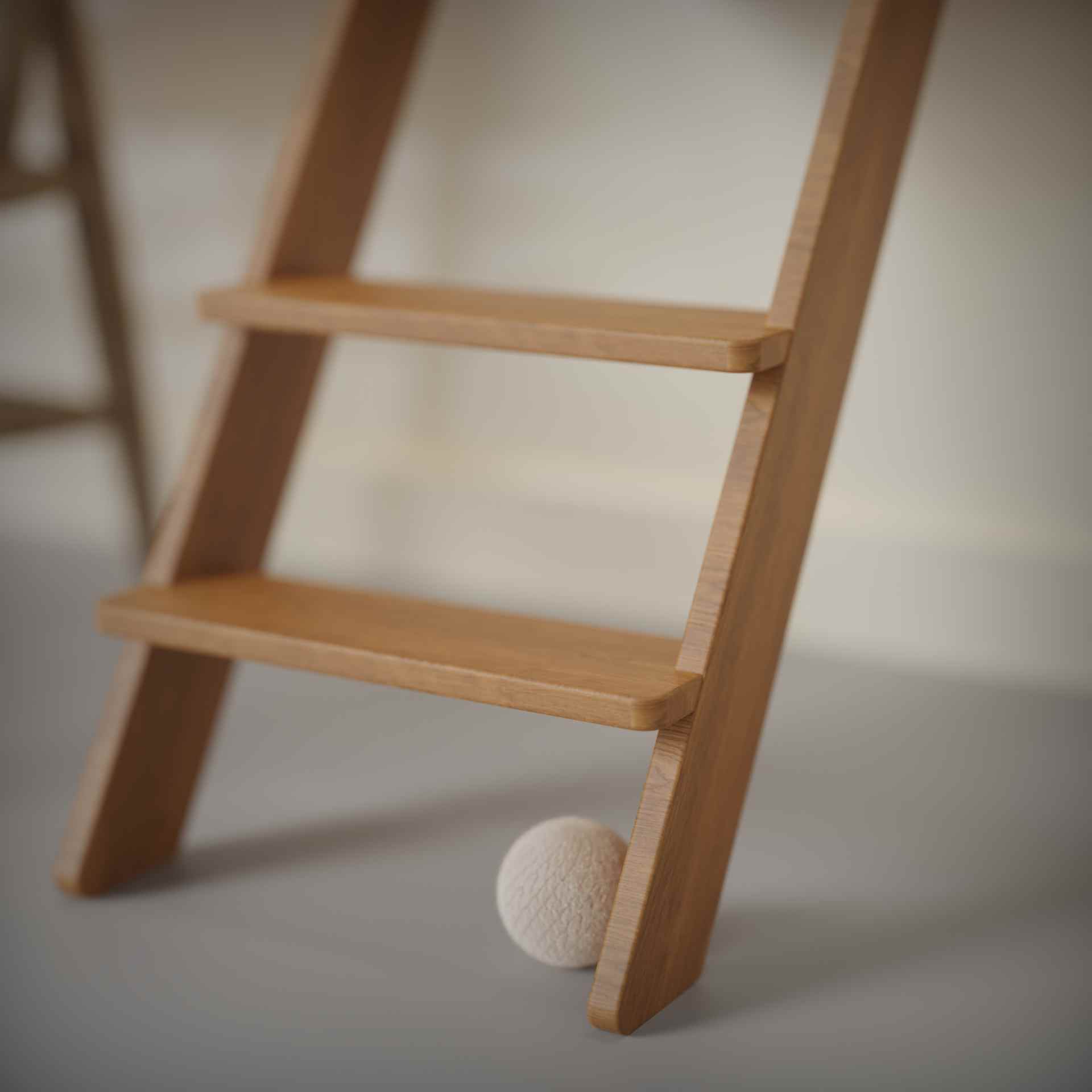 Wooden Cat House with Ladder | Wall-Mounted Cat Condo with Balcony