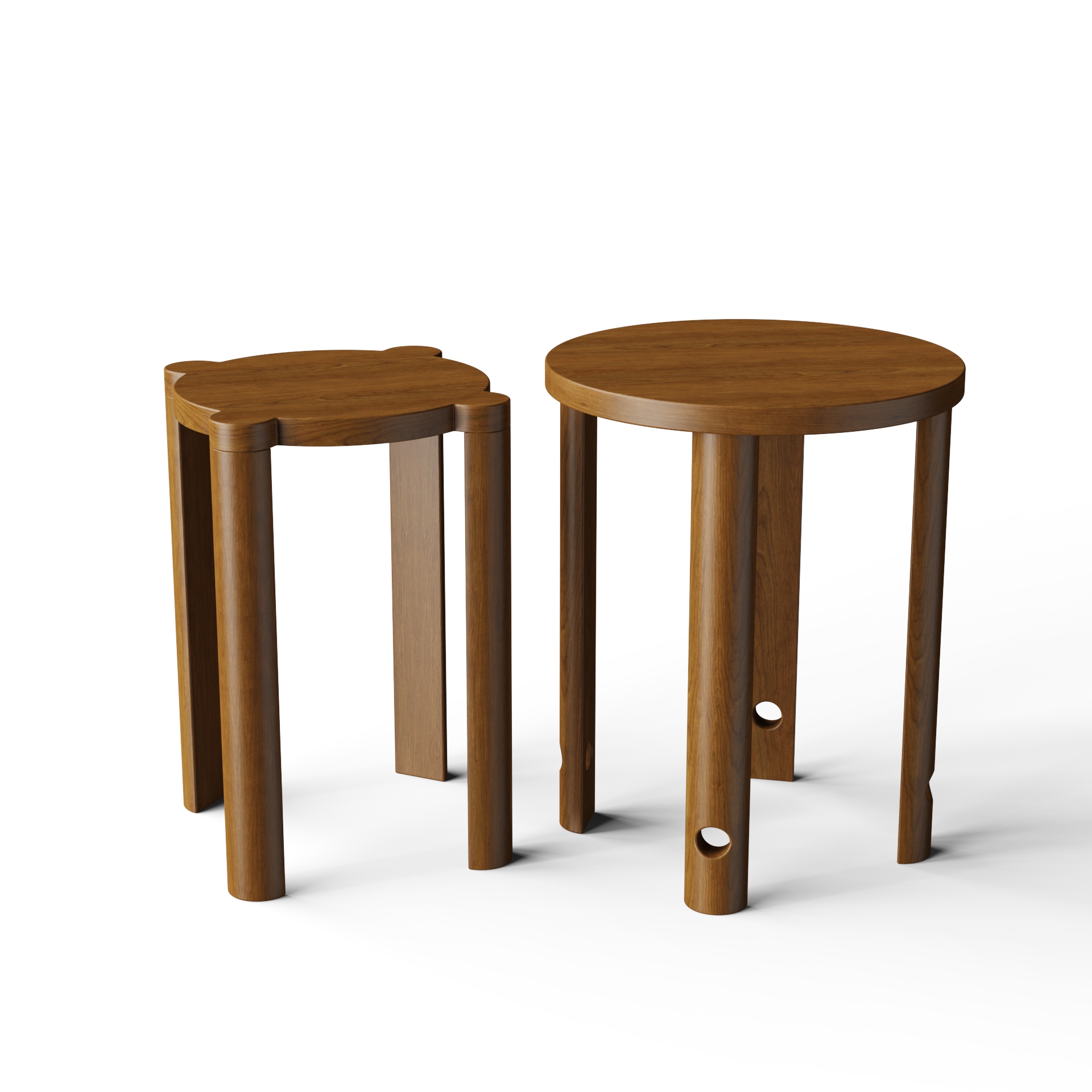 Modern Stackable Wooden Stools | Space-Saving Nesting Stool Set
