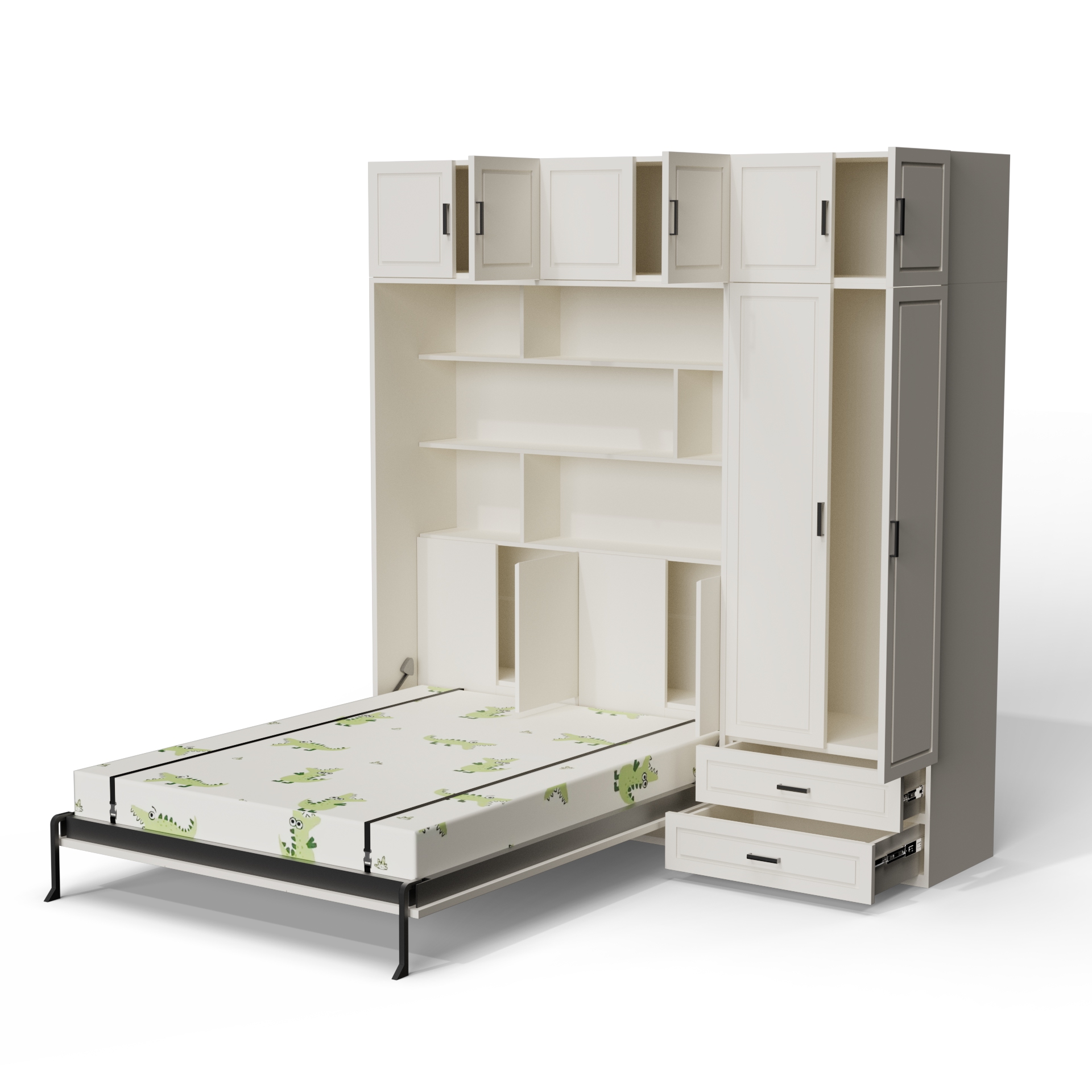 Murphy Bed with Storage Cabinet | Space-Saving Wall Bed with Wardrobe