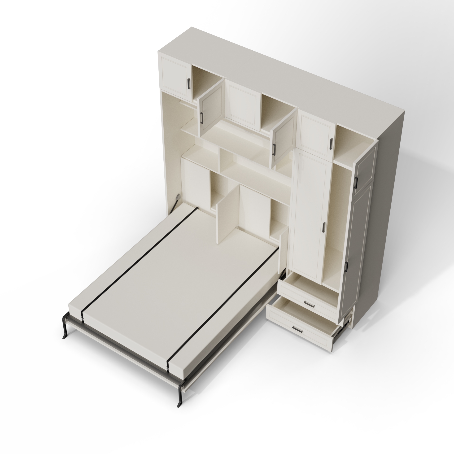 Murphy Bed with Storage Cabinet | Space-Saving Wall Bed with Wardrobe