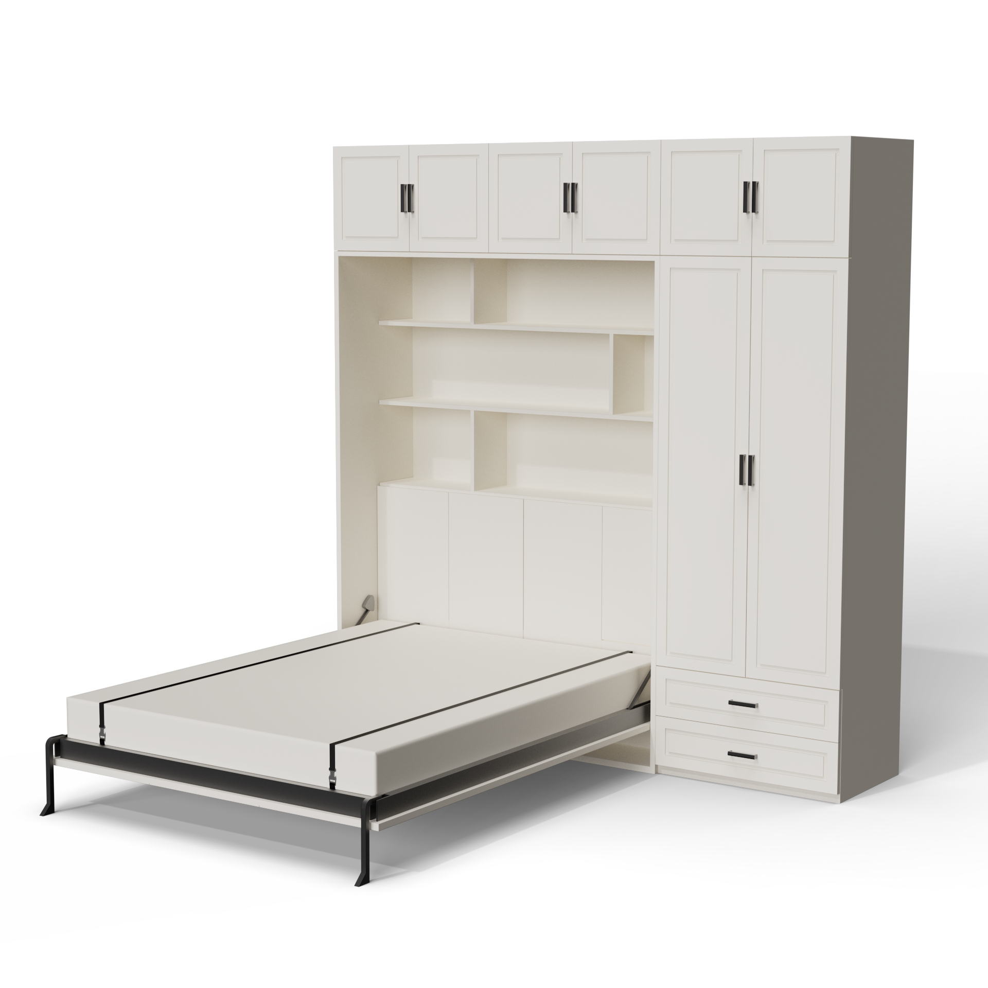 Murphy Bed with Storage Cabinet | Space-Saving Wall Bed with Wardrobe
