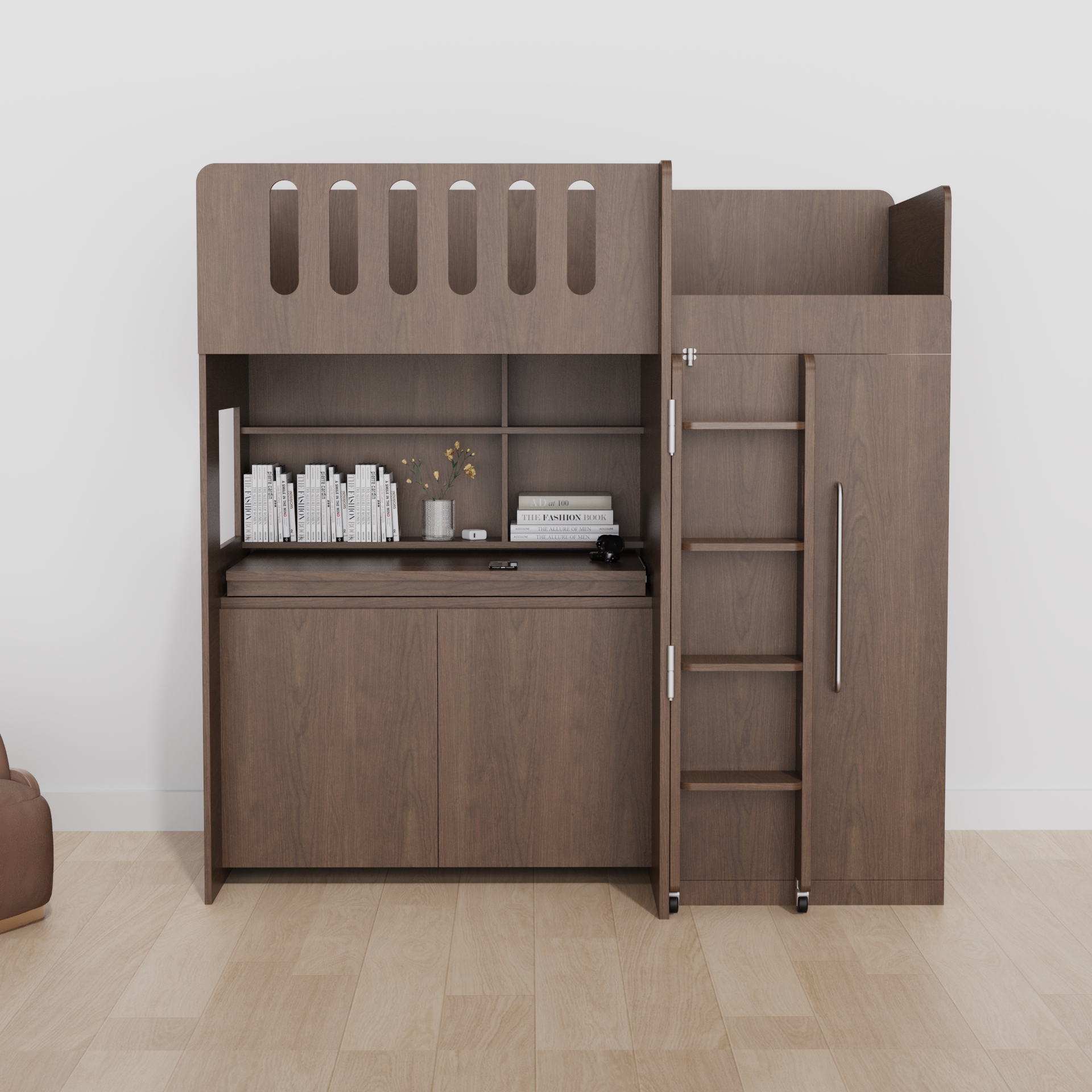 All-In-One Loft Bed with Desk & Wardrobe | Space-Saving Wooden Bunk Bed