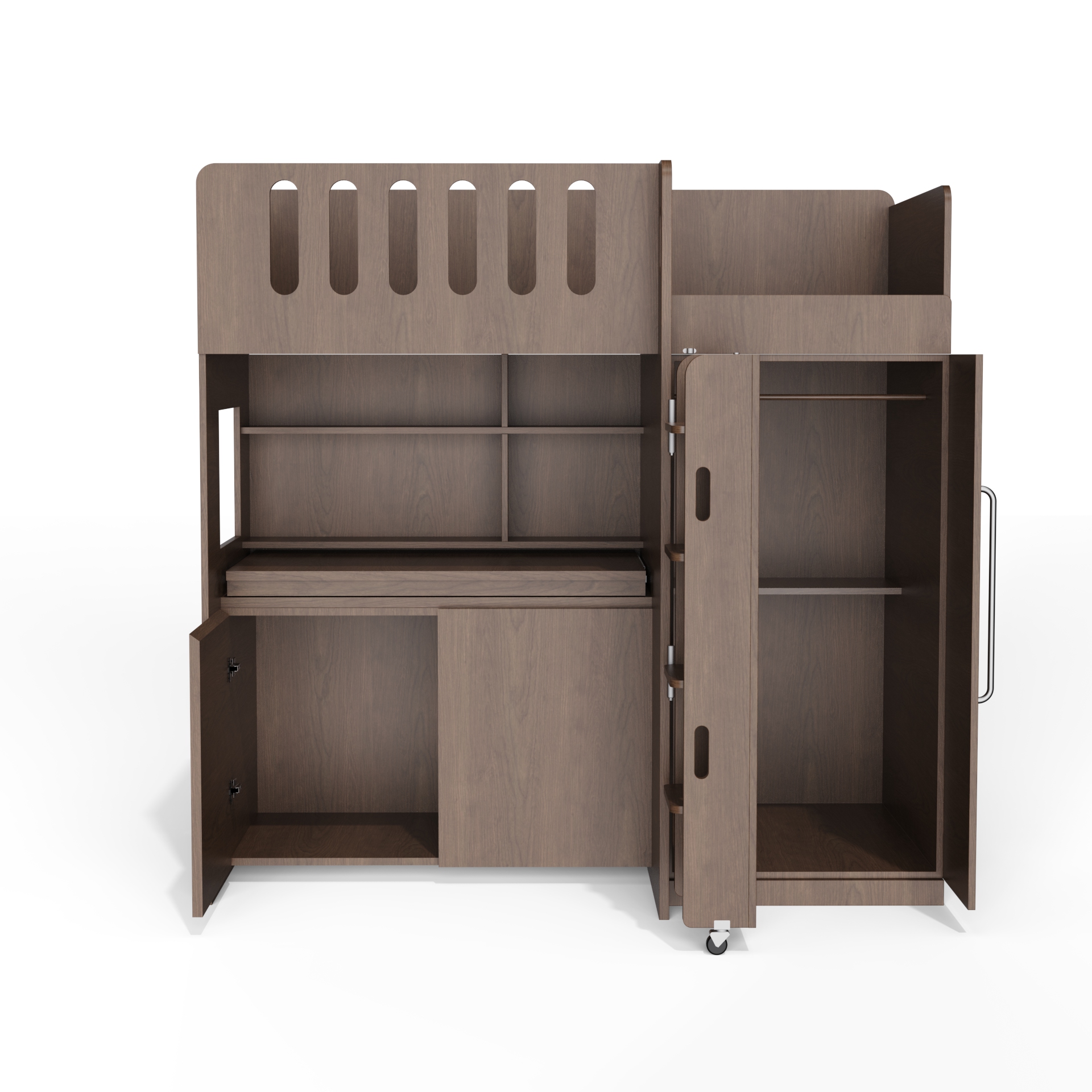 All-In-One Loft Bed with Desk & Wardrobe | Space-Saving Wooden Bunk Bed