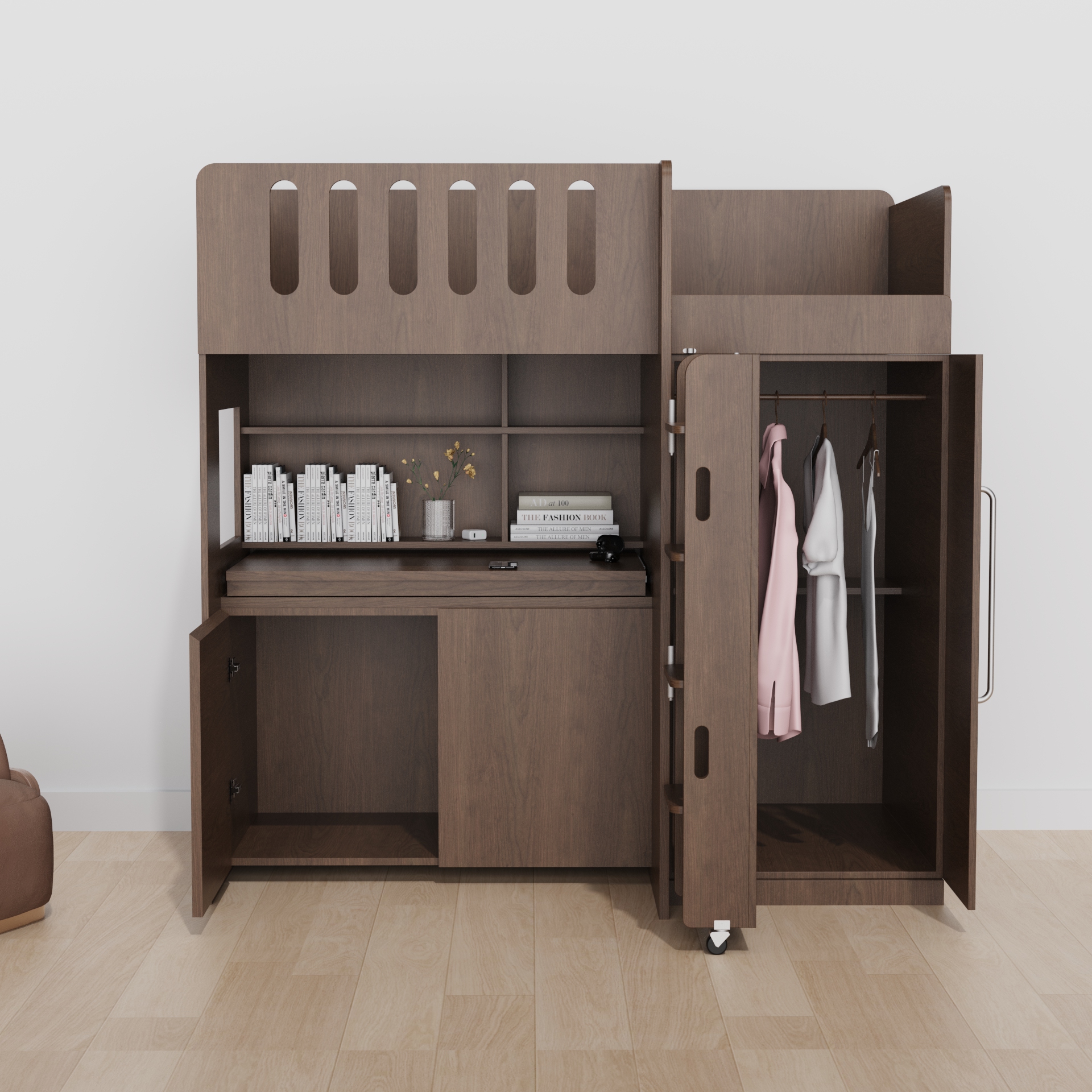 All-In-One Loft Bed with Desk & Wardrobe | Space-Saving Wooden Bunk Bed