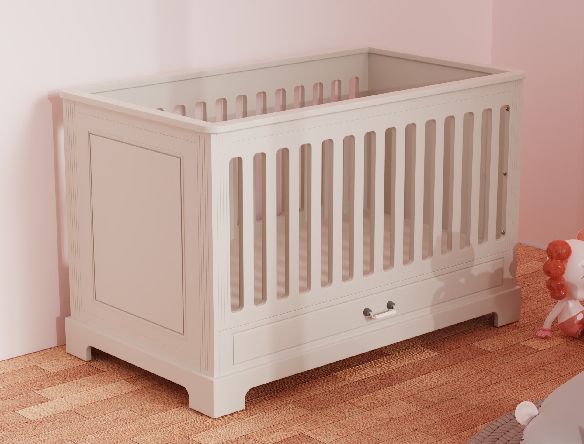 Elegant Baby Crib with Storage Drawer | Safe Nursery Bassinet for Newborns