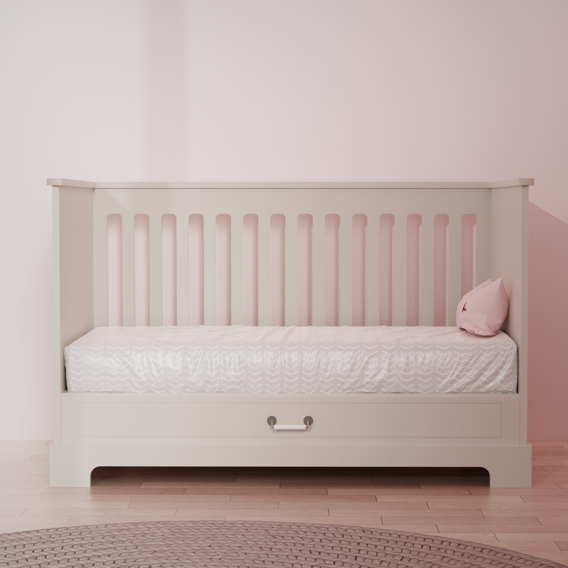 Elegant Baby Crib with Storage Drawer | Safe Nursery Bassinet for Newborns