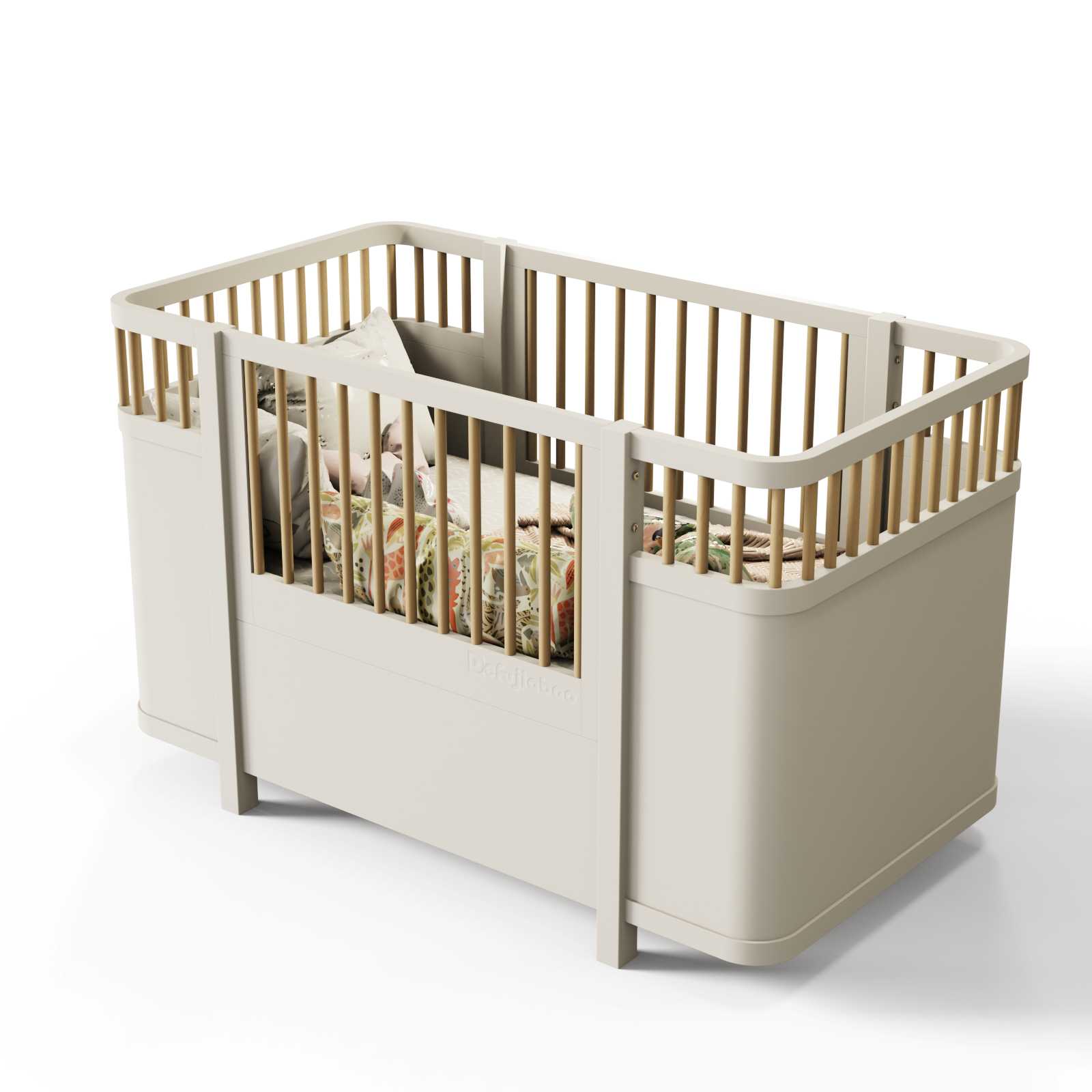 Modern Convertible Baby Crib | Safe Wooden Nursery Crib with Slats