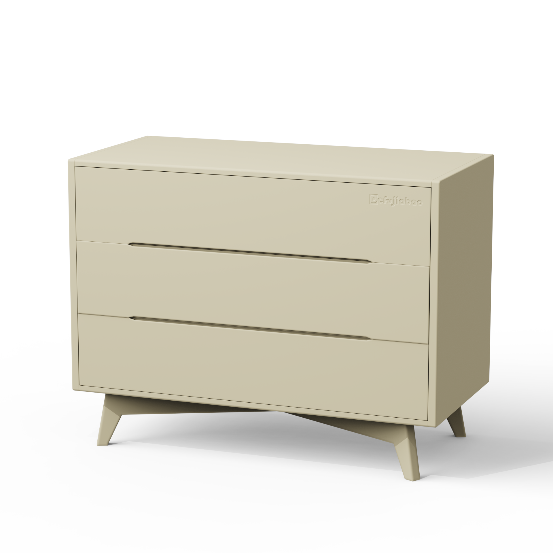 Modern 3-Drawer Nursery Dresser | White Kids Storage Chest with Angled Legs