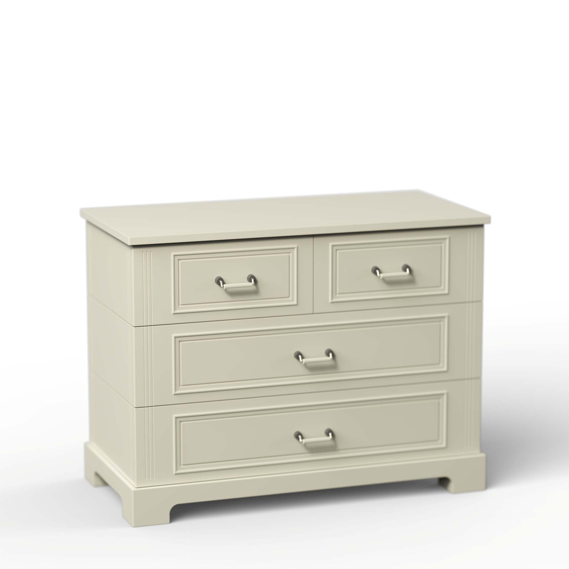 Elegant 4-Drawer Nursery Dresser | Classic White Kids Storage Chest