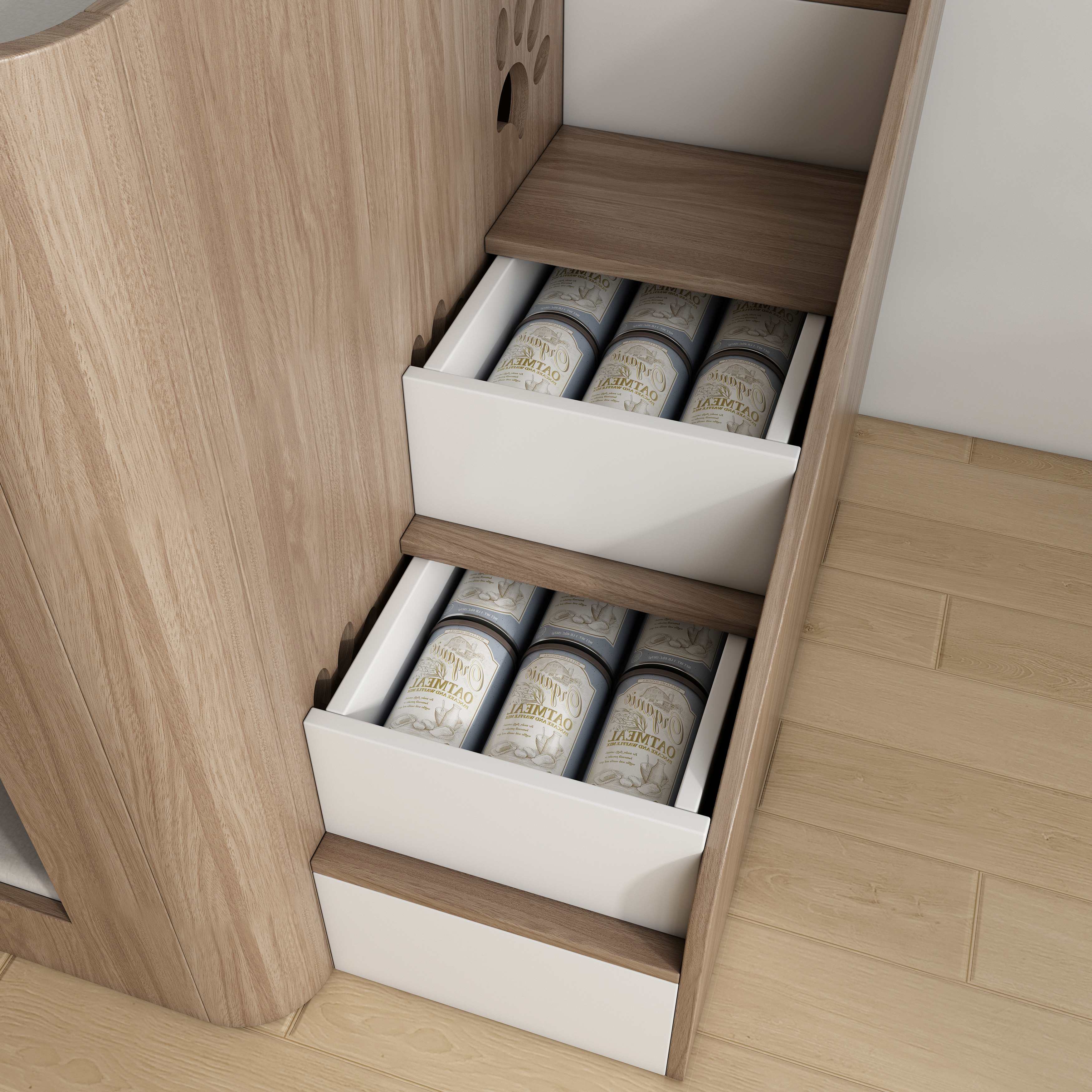 Wooden Dog House with Stairs | 2-Tier Elevated Pet Bed for Small & Senior Dogs