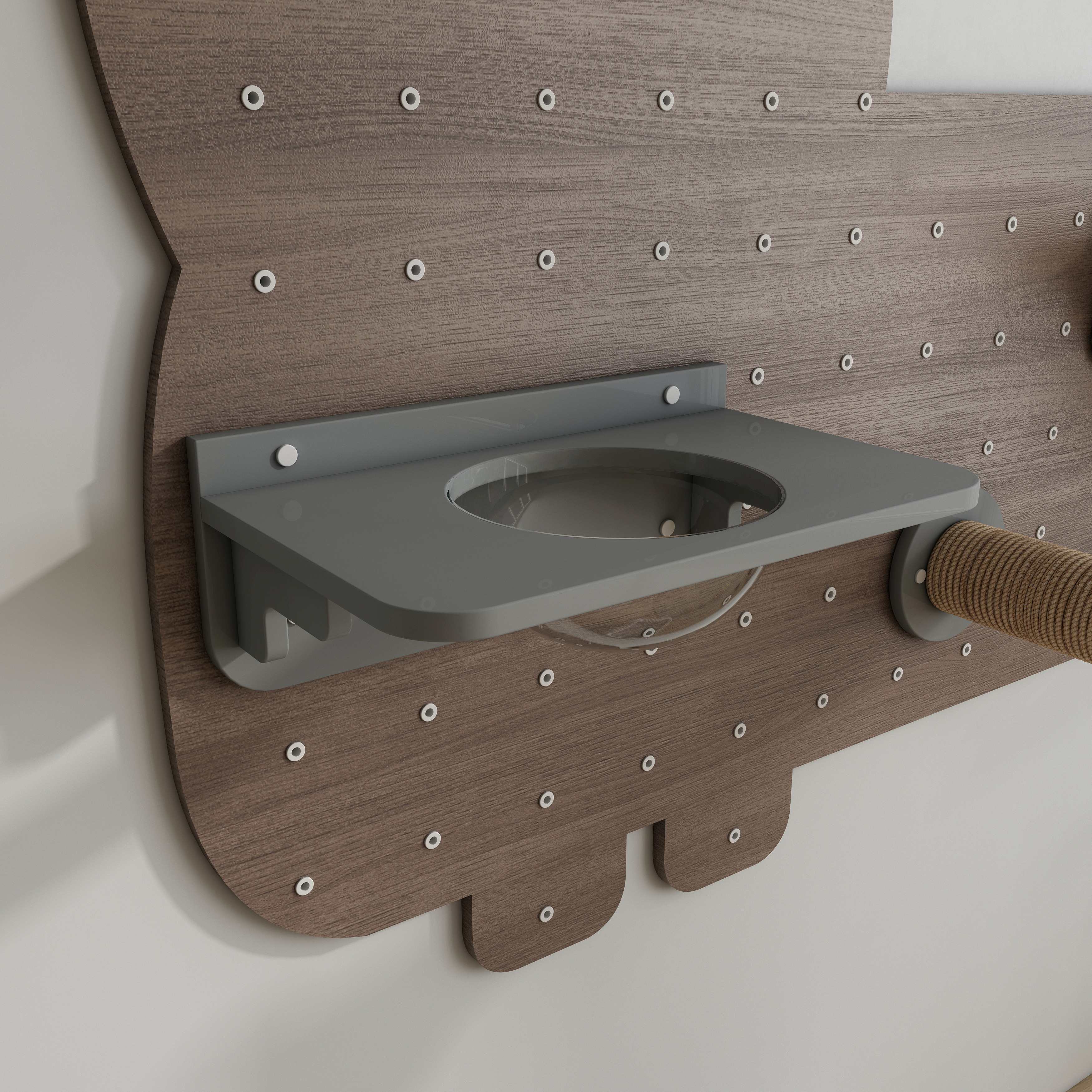 Cat-Shaped Wall Mounted Cat Tree | Modular Pegboard Cat Wall Shelves with Hammock