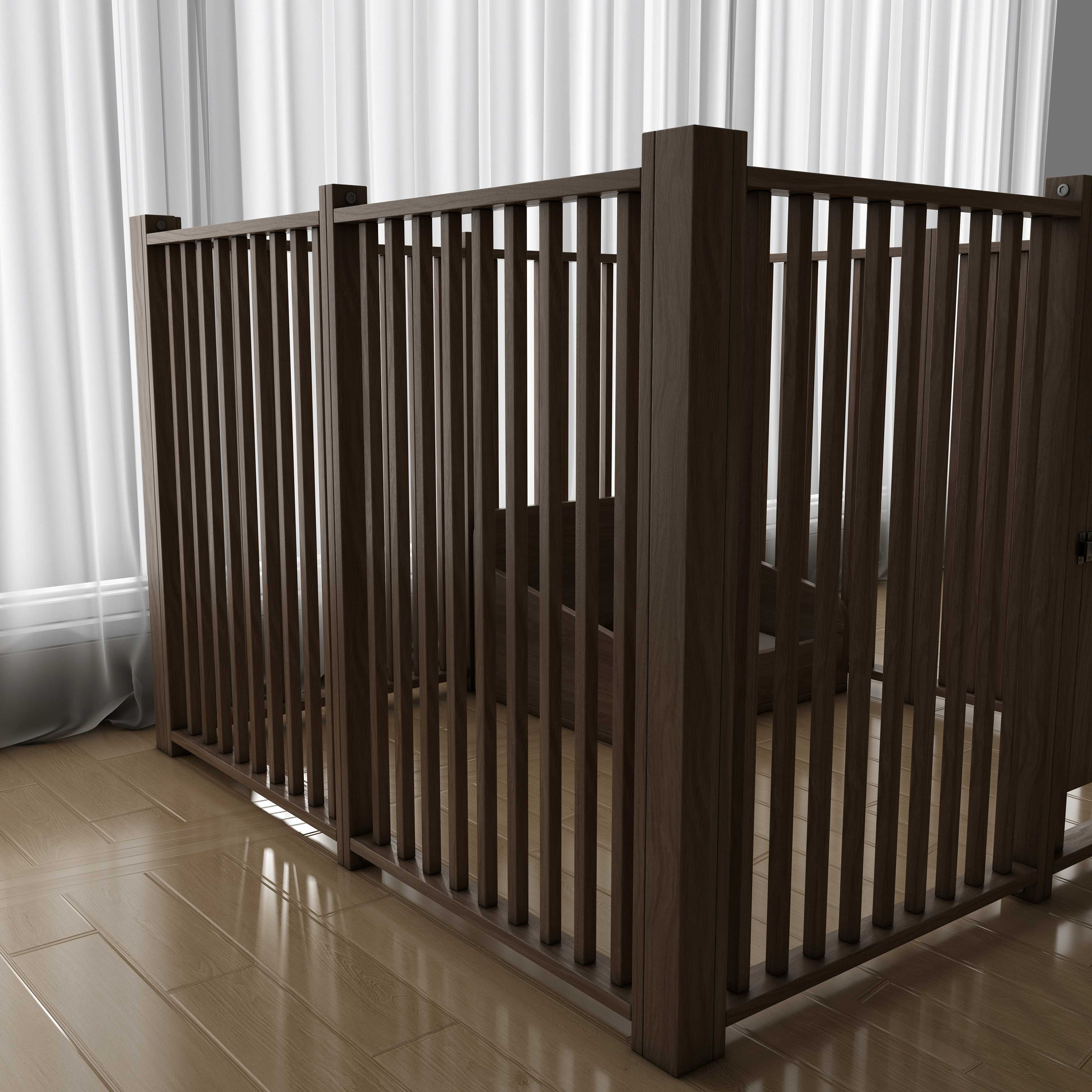 Wooden Pet Playpen with Door | 4-Panel Dog Playpen for Indoor Puppies & Cats