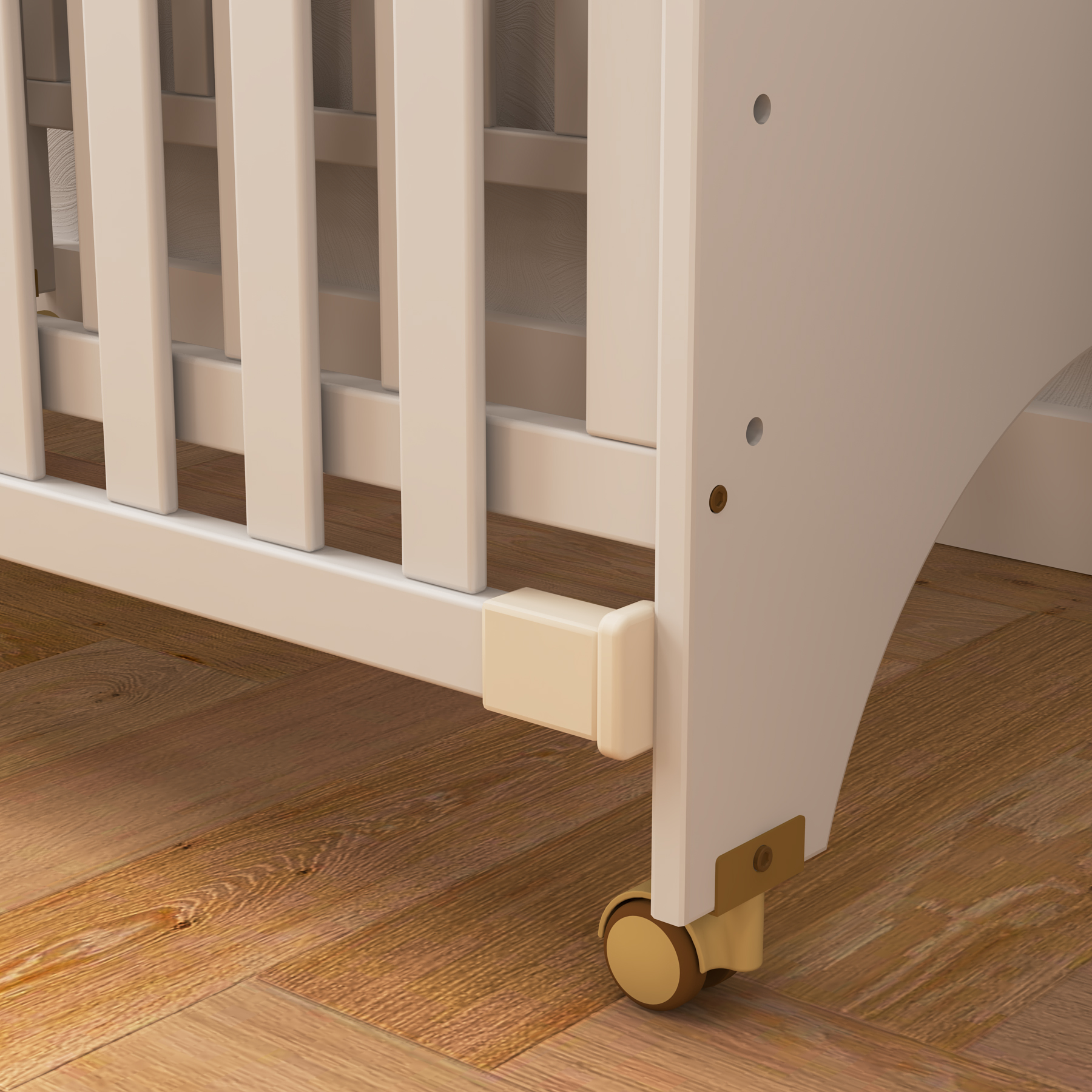 Moon & Star Wooden Baby Crib | Convertible Crib with Wheels for Nursery