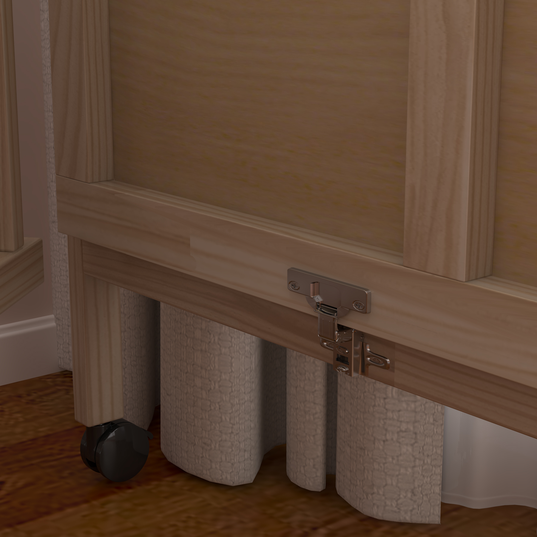 Natural Wood Convertible Baby Crib | Adjustable Bedside Sleeper with Wheels