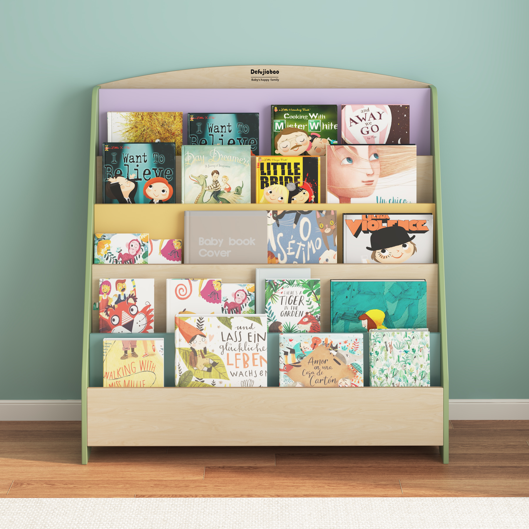 Kids Book Rack with Storage | Wooden Children’s Bookshelf for Playroom