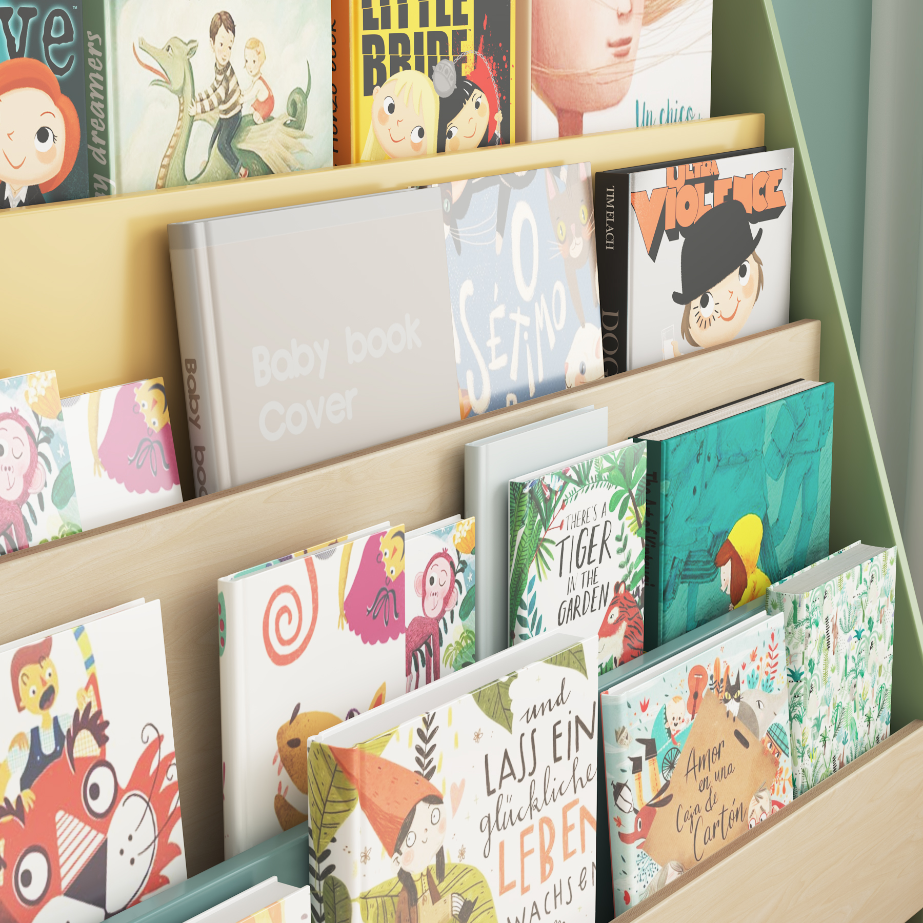 Kids Book Rack with Storage | Wooden Children’s Bookshelf for Playroom