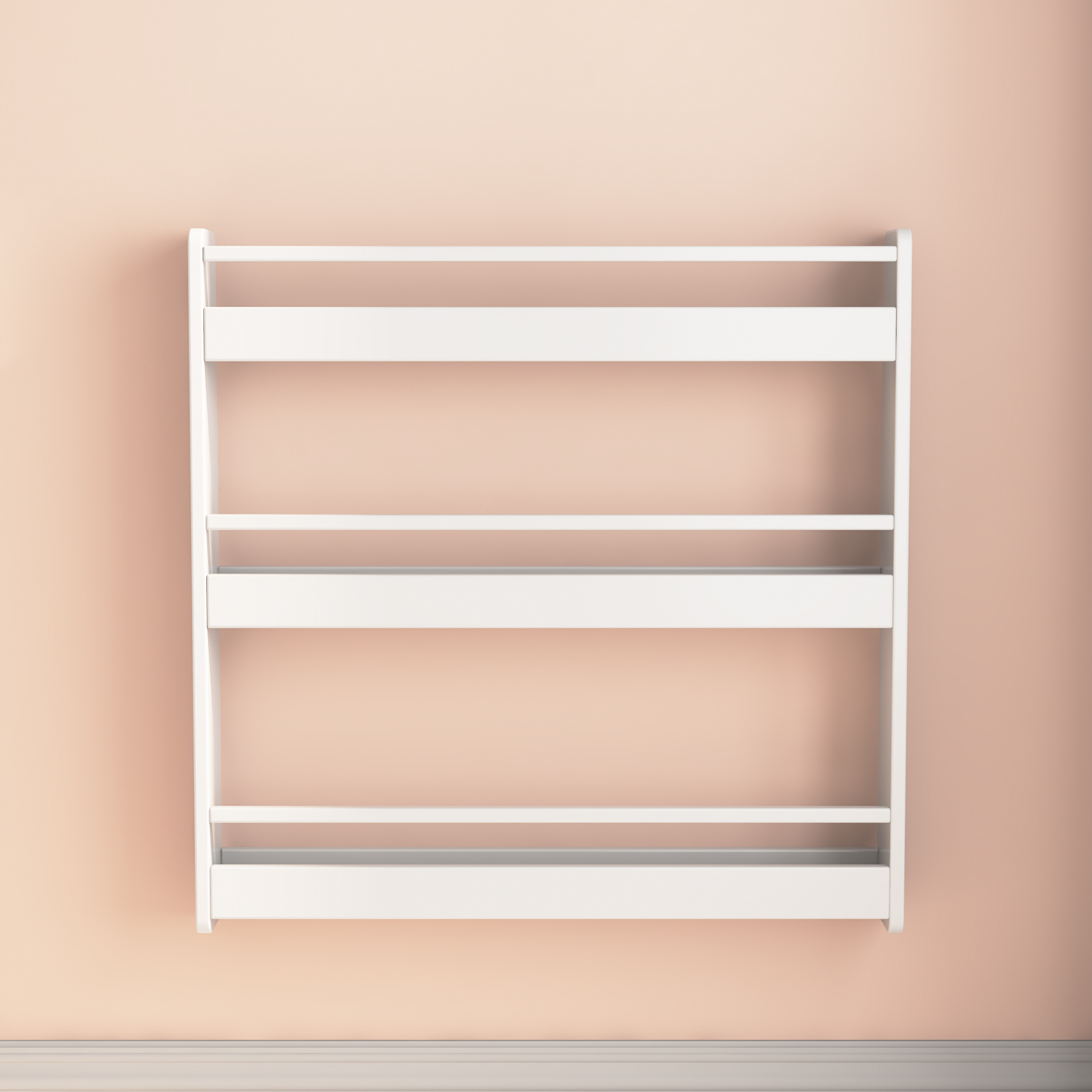 Wall-Mounted Kids Bookshelf | 4-Tier Front-Facing Book Rack